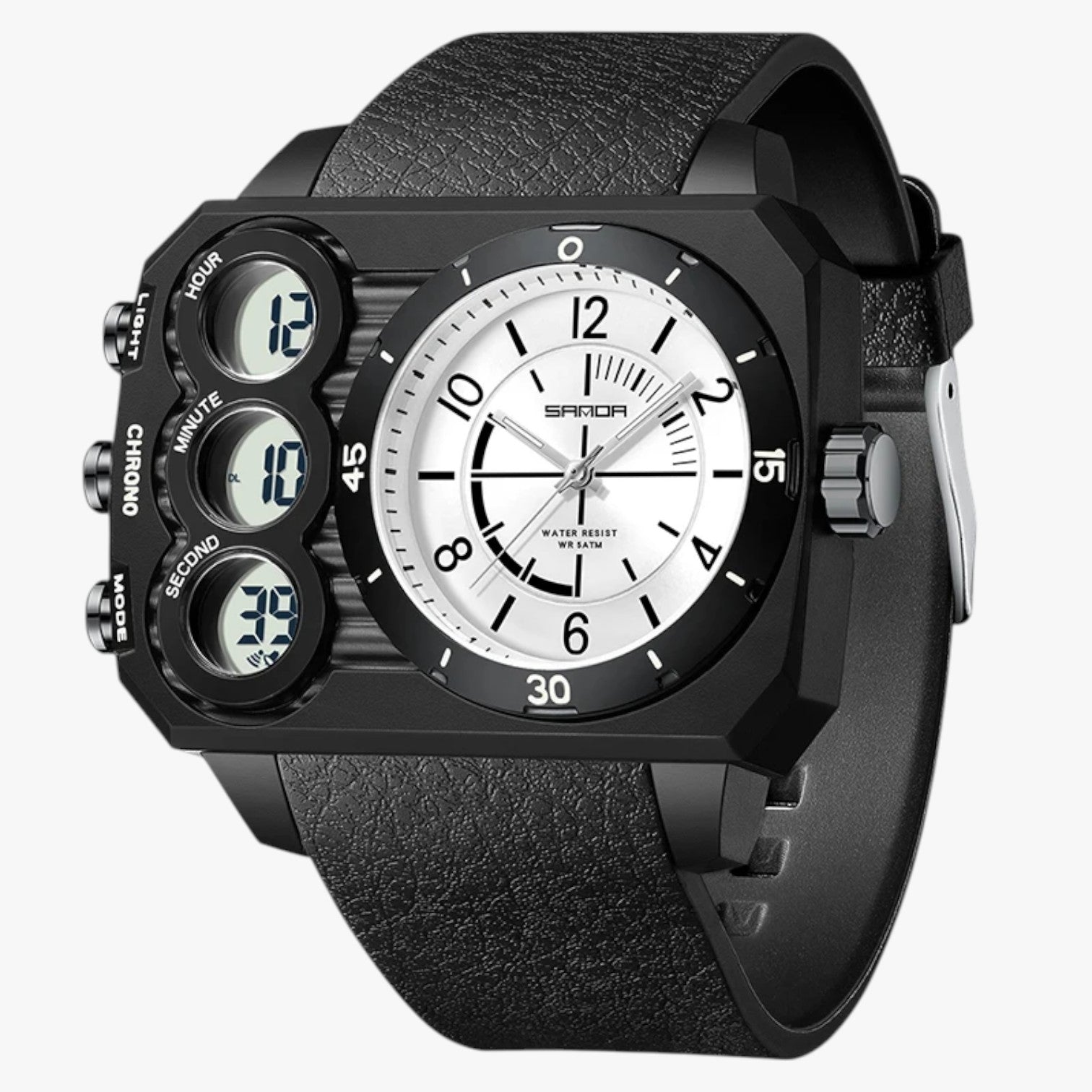 Zain | Sportur med dobbelt display - Sort Hvid - watches - {{ product_tags }