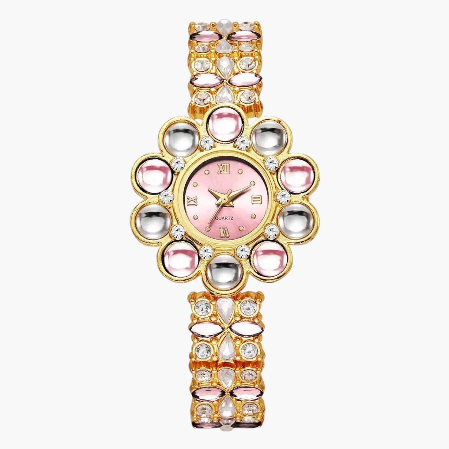 Lilliana | Elegant ur med krystalblomsterkrans - Rosa - Lilliana | Elegant ur med krystalblomsterkrans - €25 - {{ product_tags }