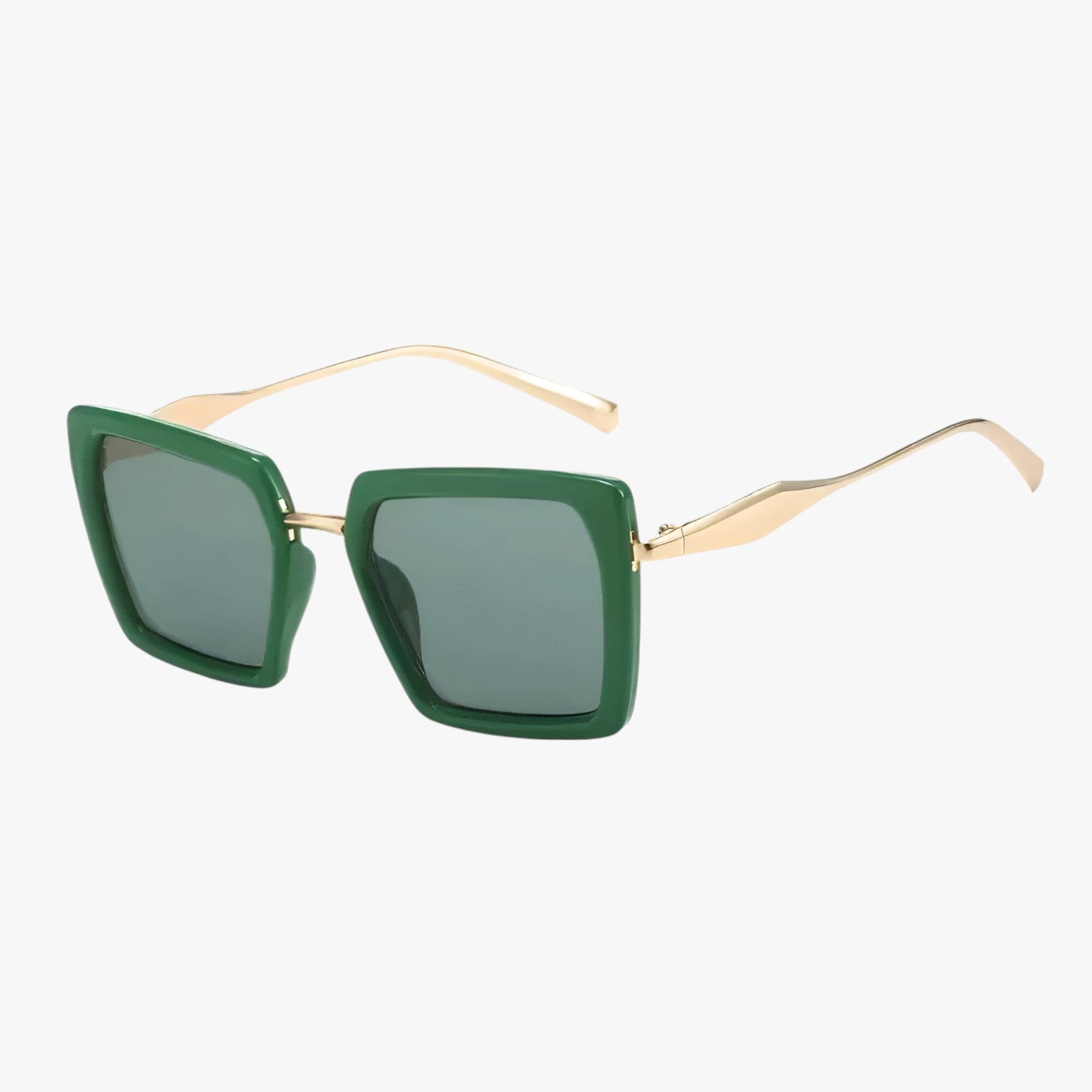 Riley | Vintage kvadratiske solbriller med mørkegrønne linser - grøn - women's fashion - {{ product_tags }