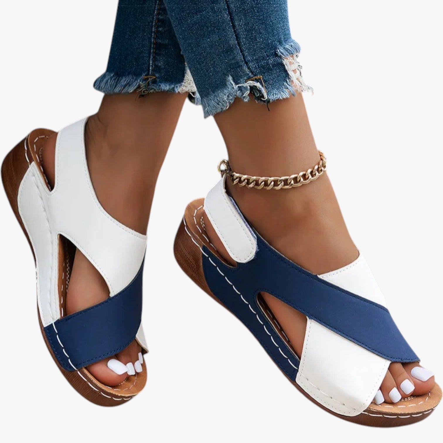 Rachelle | Sommerlig komfort med stil - Bløde og lette kilehæle sandals - - Rachelle | Sommerlig komfort med stil - Bløde og lette kilehæle sandals - €25 - {{ product_tags }
