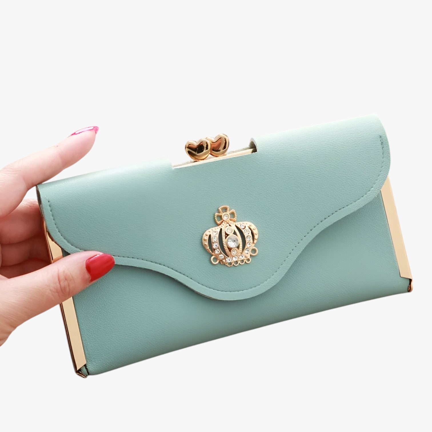 Sheryl | Luxe damespung - Stilrent design, rummelig indretning - Grøn - bags - {{ product_tags }