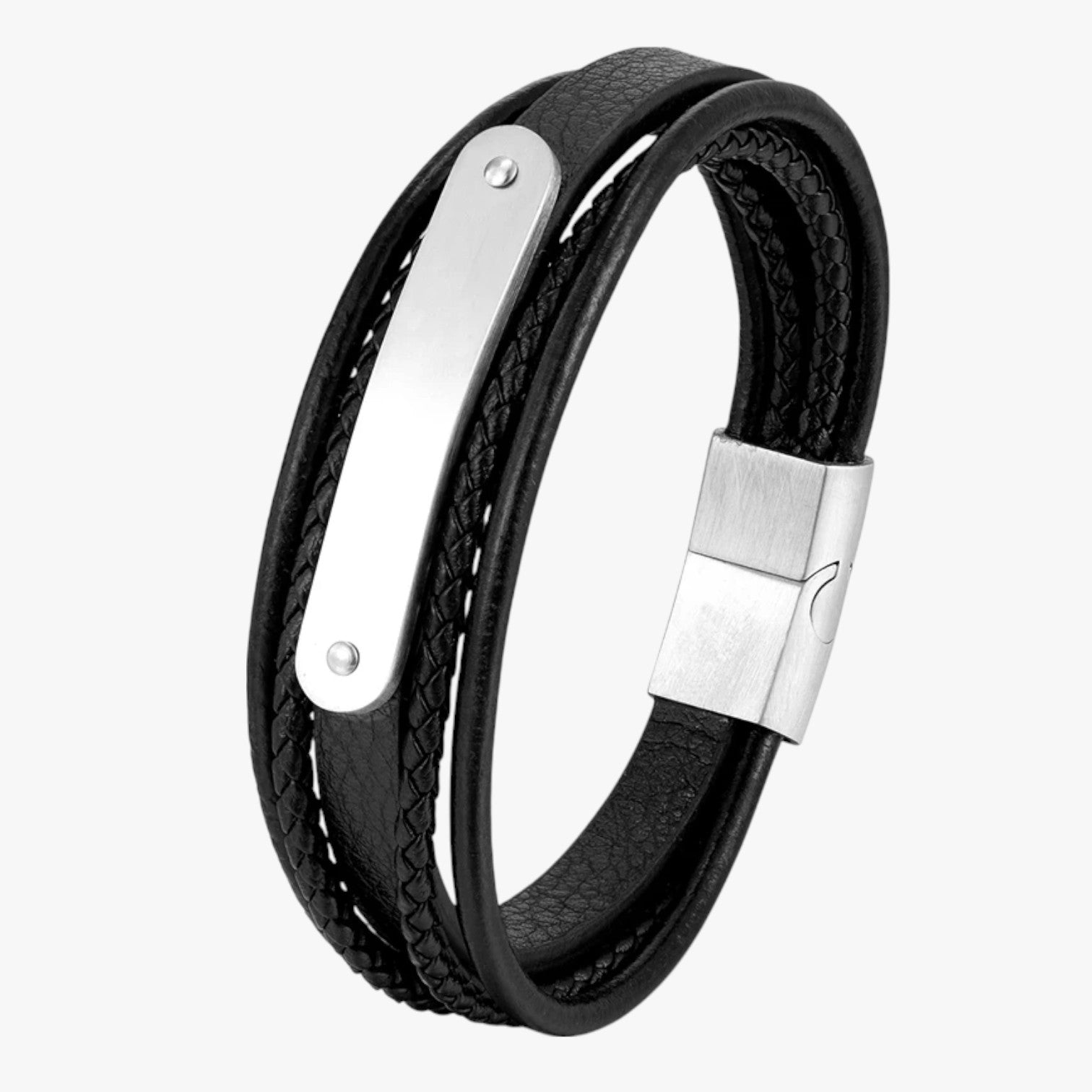 Romeo | MKENDN Personligt læderarmbånd med navn eller bogstav - Sølv - Romeo | MKENDN Personligt læderarmbånd med navn eller bogstav - €25 - {{ product_tags }