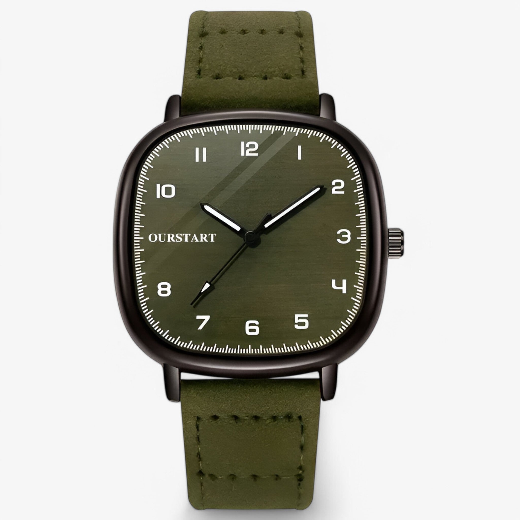 Mirabella | Vintage ur med firkantet urskive - Militærgrøn - watches - {{ product_tags }