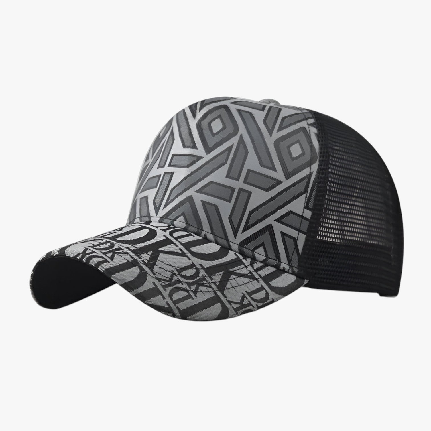 Elijah | Justerbar flad hat med ternet mønster - mørkegrå 54-60cm - men's fashion - {{ product_tags }