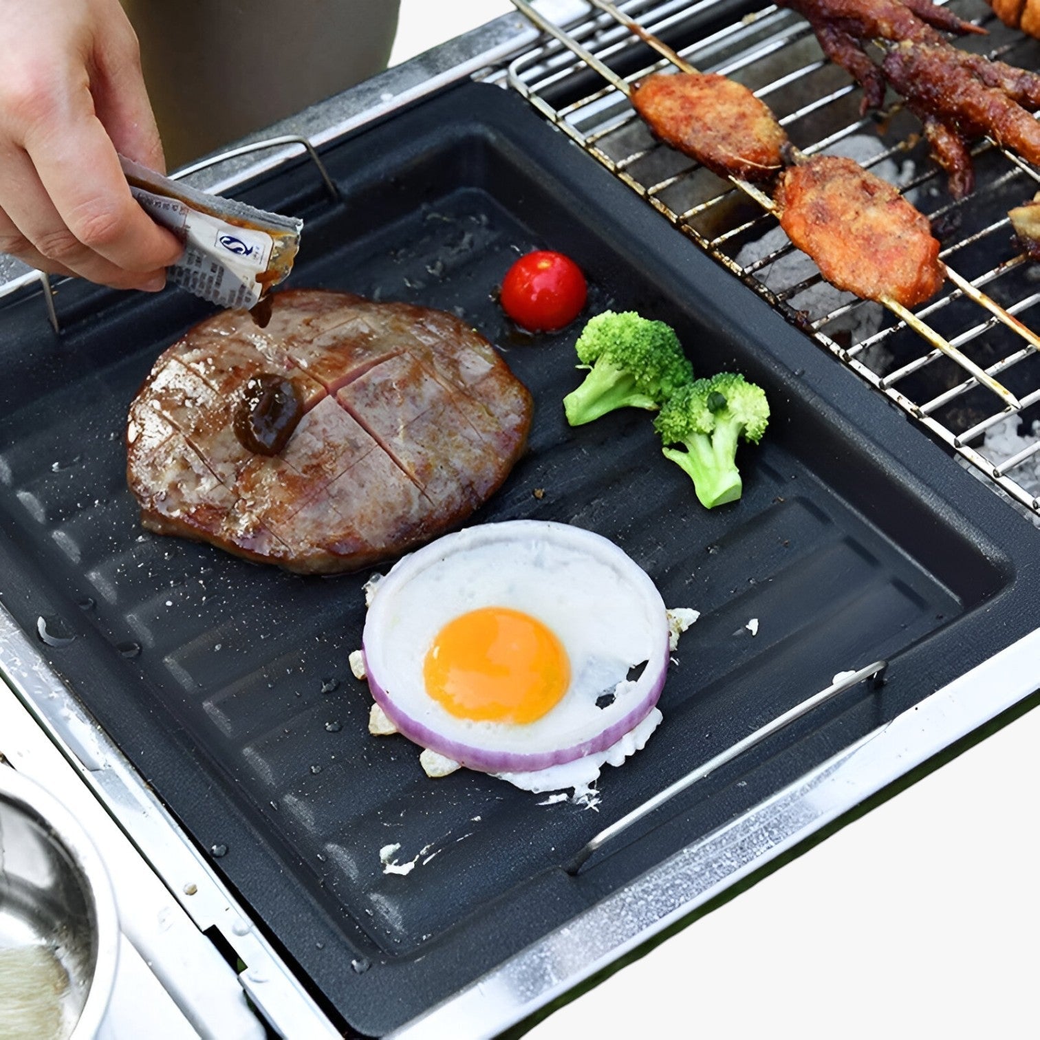 Clifton | Vendbar støbejern grillplade – Perfekt grillning indendørs og udendørs - - house & garden - {{ product_tags }