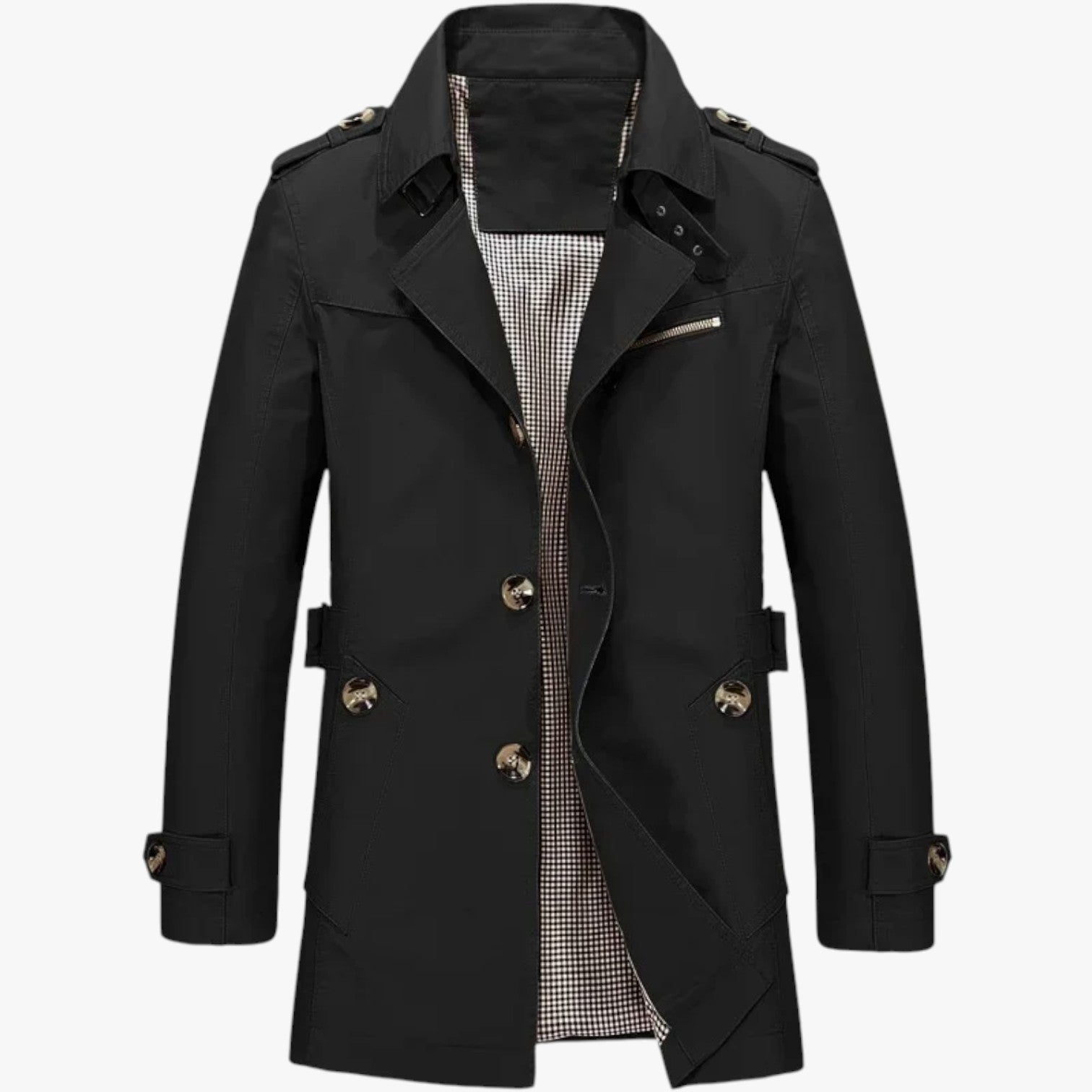 Henry | Lang mandejakke - Casual stil og beskyttelse til overgangsperioden - Sort - Henry | Lang mandejakke - Casual stil og beskyttelse til overgangsperioden - €25 - {{ product_tags }