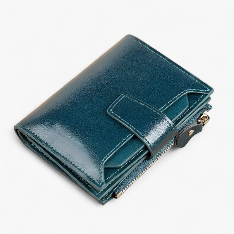 Eliza | Elegant RFID-beskyttende læderpung med plads til kort og kørekort - Mørkeblå - bags - {{ product_tags }