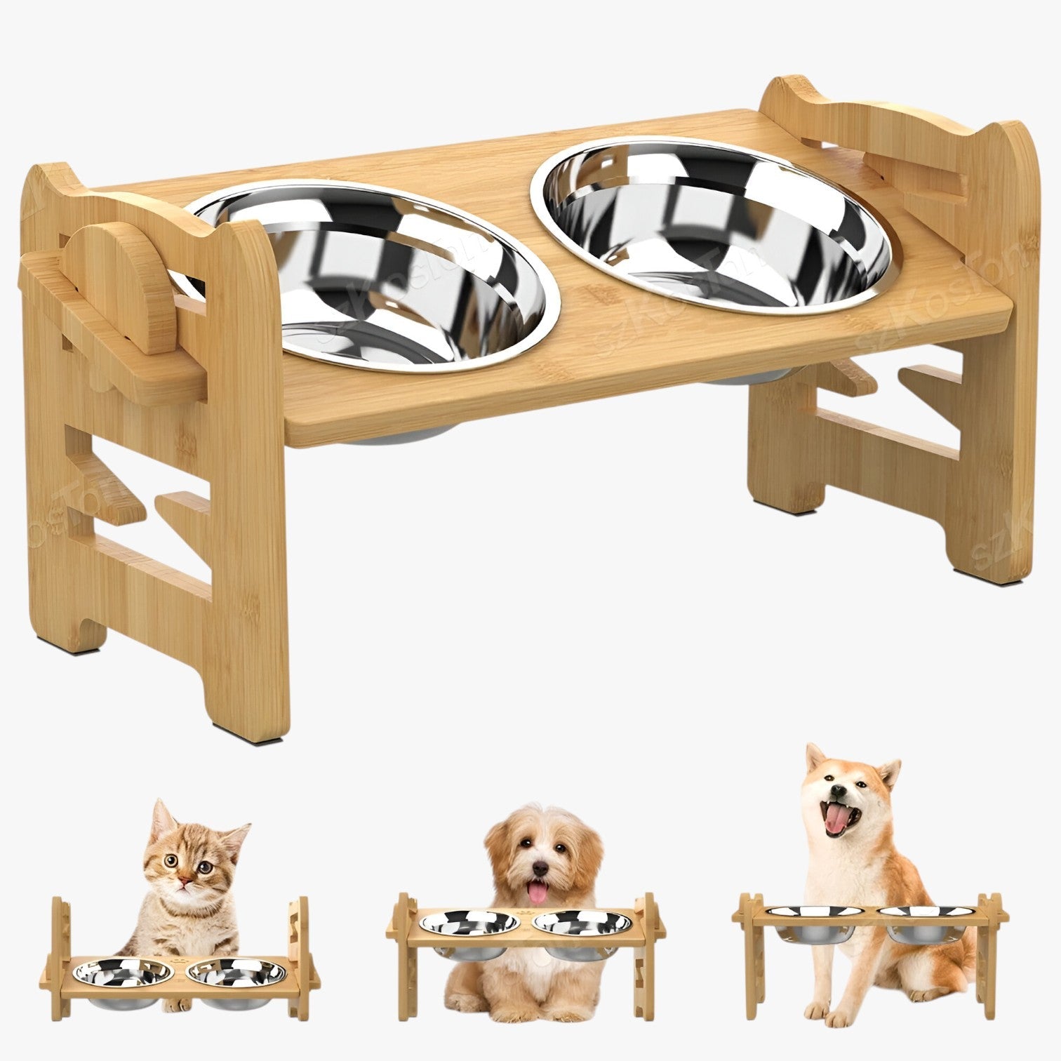 Boba | Justerbar Bamboo Hundeskål Ergonomisk & Sammenfoldelig - - Boba | Justerbar Bamboo Hundeskål Ergonomisk & Sammenfoldelig- €25 - {{ product_tags }