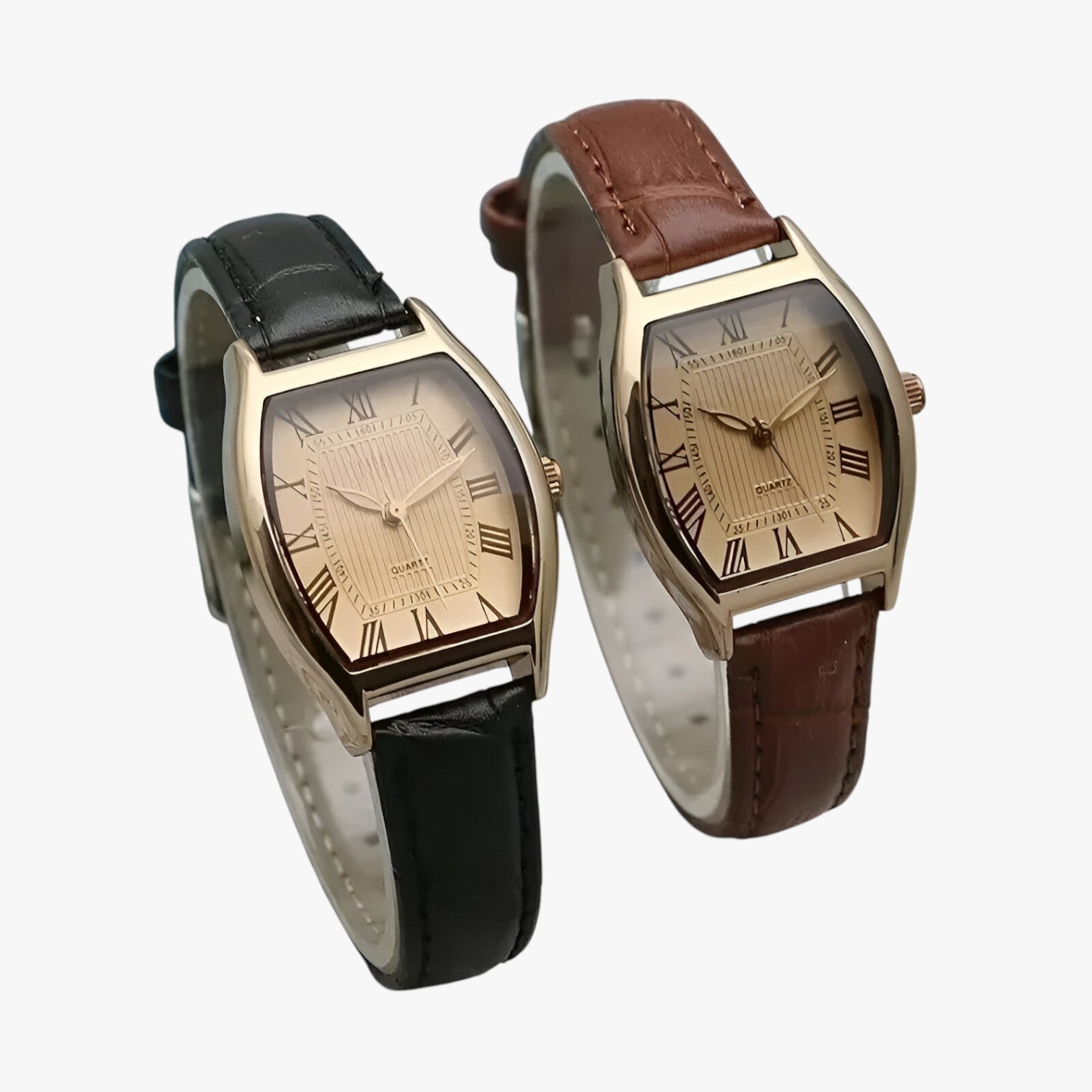 Aurora | Elegant Dameur med Vintage Læderrem - - watches - {{ product_tags }