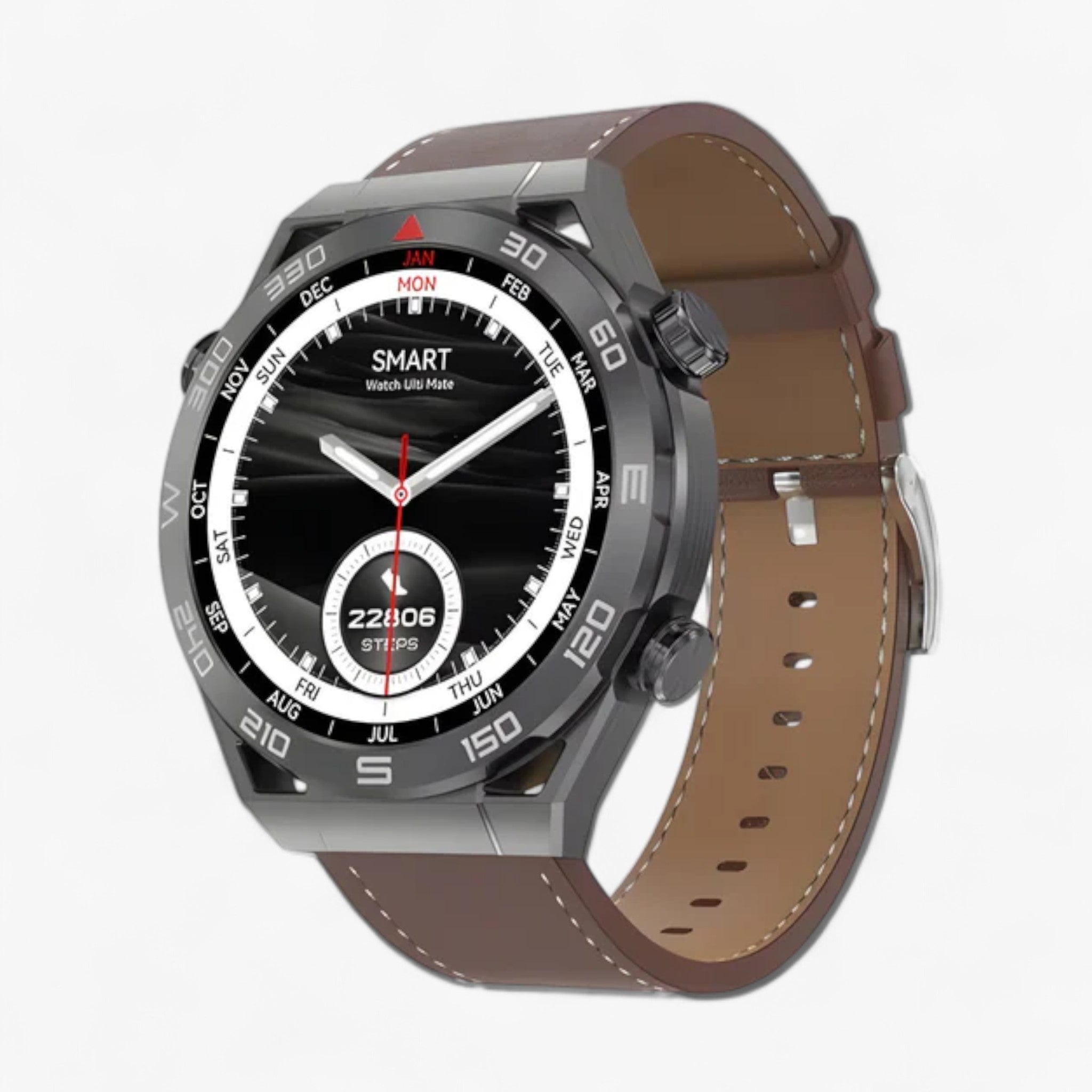 DT Ultra Mate | Smartwatch - GPS og NFC til mænd med Bluetooth-opkald og EKG - Sort læder - DT Ultra Mate | Smartwatch - GPS og NFC til mænd med Bluetooth-opkald og EKG - €25 - {{ product_tags }