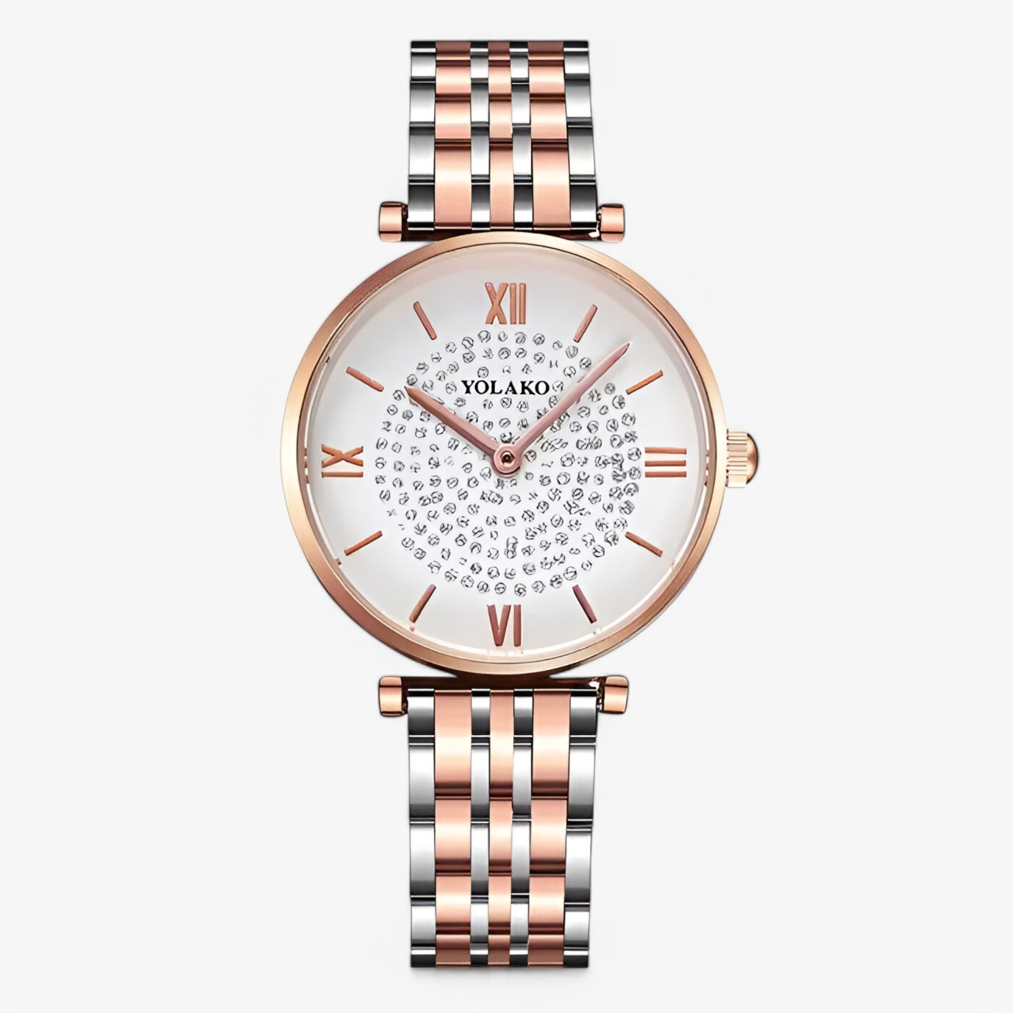 Rosana | Elegant dameur lavet af rustfrit stål - lyserød guld - watches - {{ product_tags }