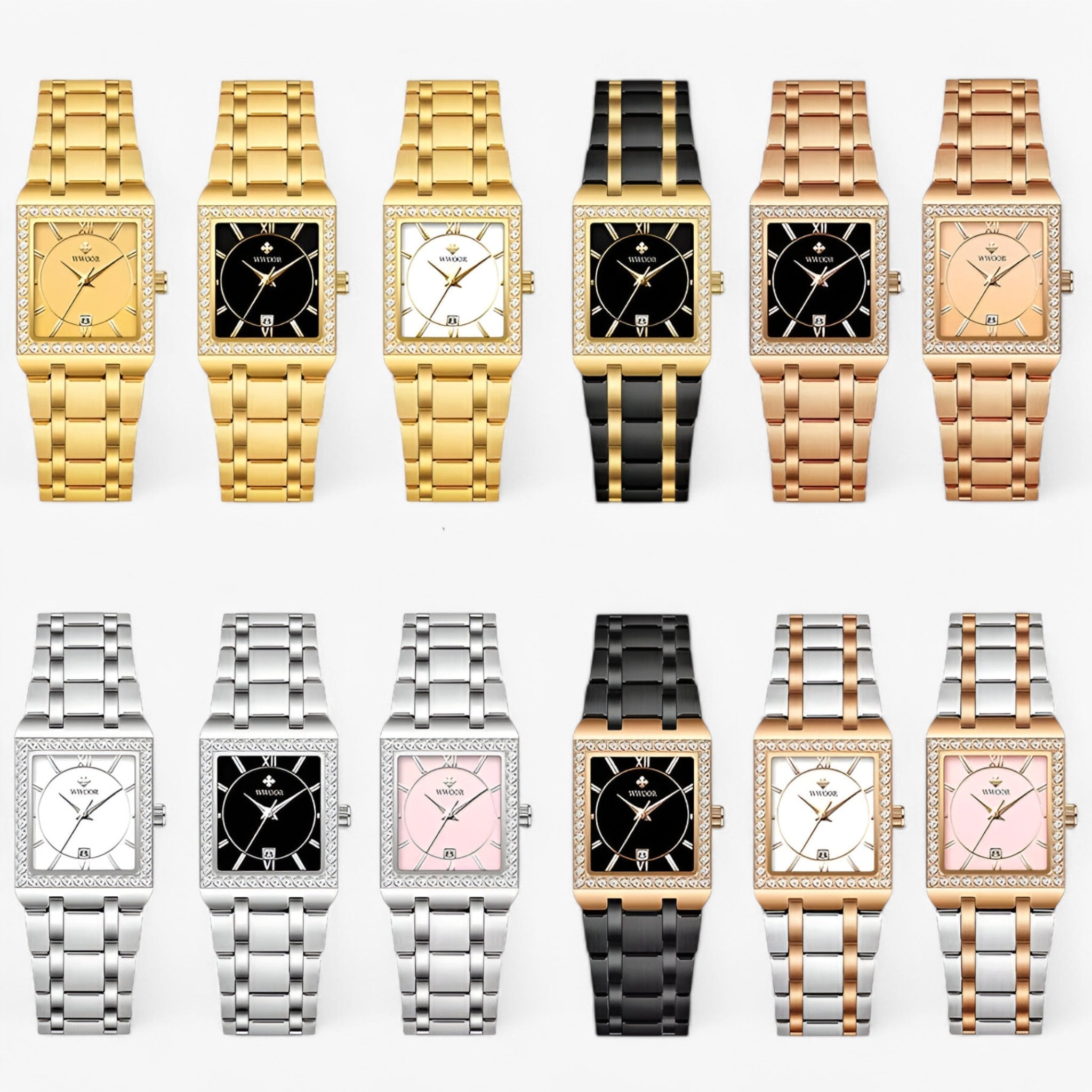 Celeste | Dameur med firkantede diamanter - - watches - {{ product_tags }