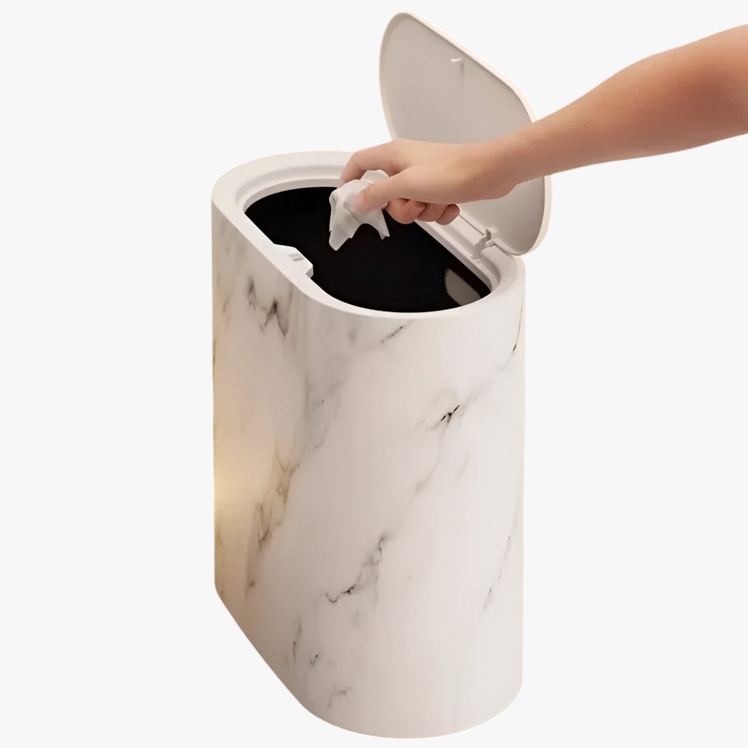 Skyla | Nordisk Marmor Affaldsspand – Stilfuld, Smal & Uden Lugt - - Skyla | Nordisk Marmor Affaldsspand – Stilfuld, Smal & Uden Lugt- €25 - {{ product_tags }