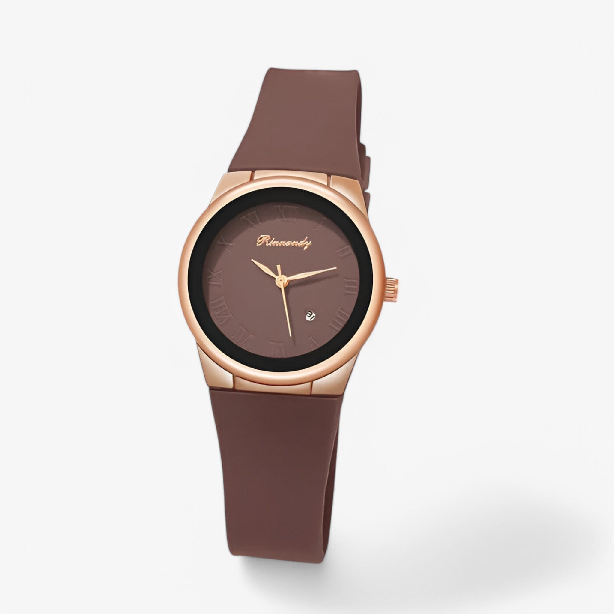 Sofia | Kvartsur med sporty silikoneremme - Brun - Sofia | Kvartsur med sporty silikoneremme- €25 - {{ product_tags }