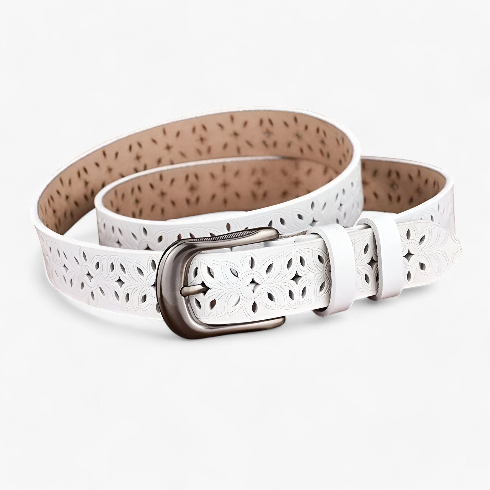 Janice | Nyt læderbælte - Elegant og slidstærkt i læder - Hvid 115CM - women's fashion - {{ product_tags }