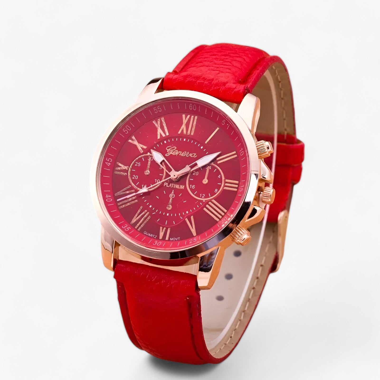 Kleng | Luksus Damesur - Vandtæt Læder til Enhver Anledning - Rød - watches - {{ product_tags }