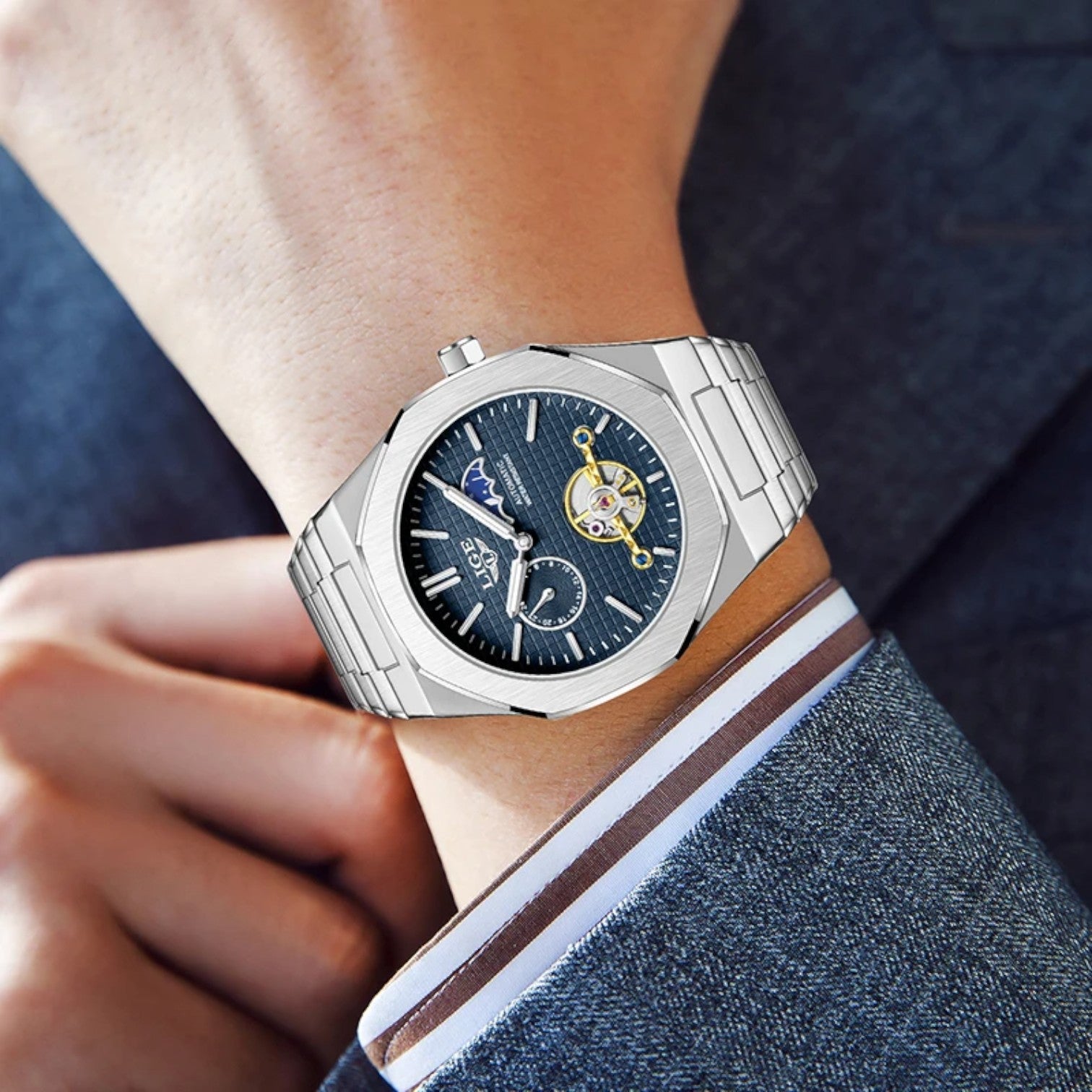 Lennox | Vandtæt luksus mekanisk ur - - watches - {{ product_tags }