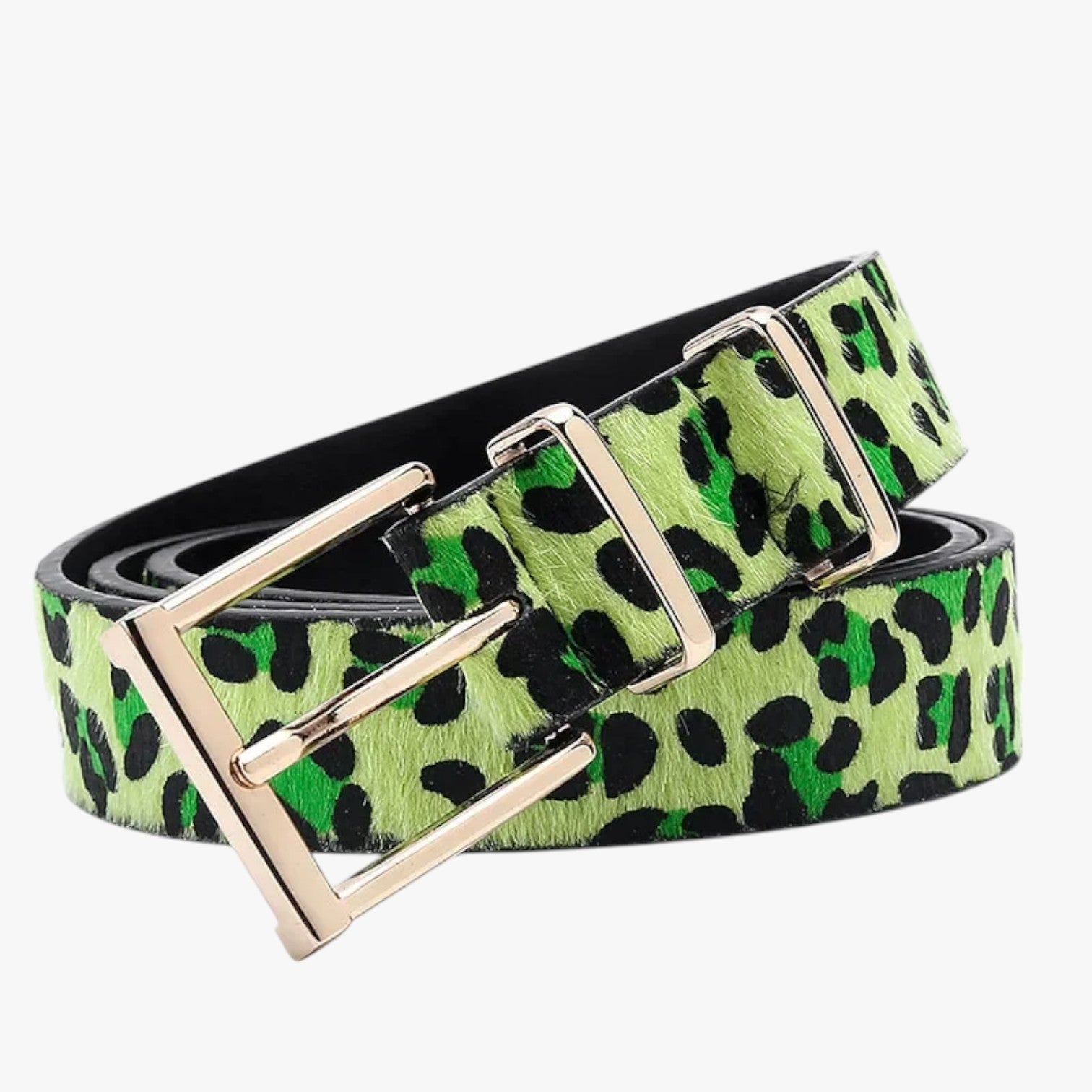 Julianna | Læderegestik i Leopardmønster med Elegant Spænde - Grøn - Julianna | Læderegestik i Leopardmønster med Elegant Spænde - €25 - {{ product_tags }