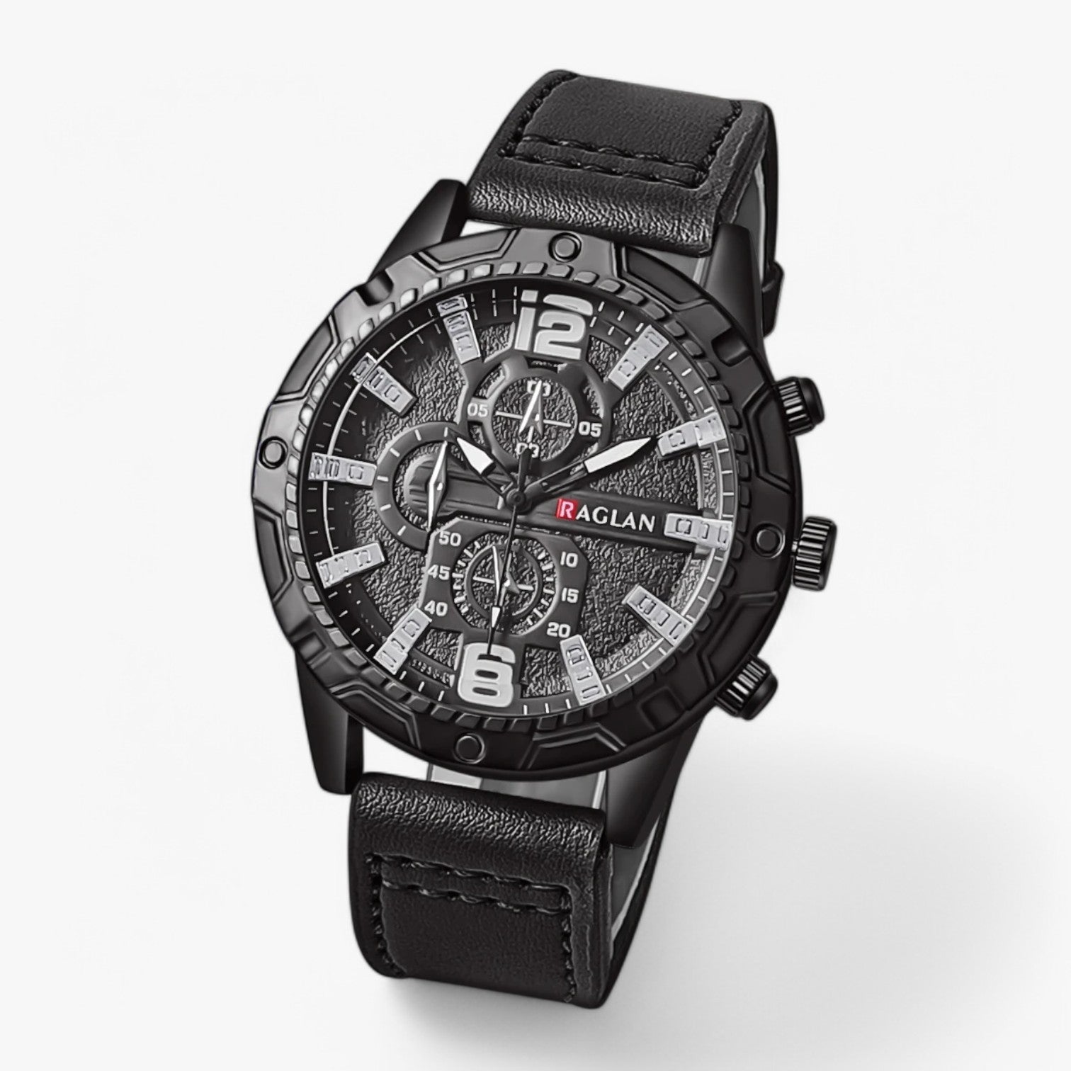 Viggo | Stilfuld & Komfortabel – Læderrem Ur til Mænd - Sort - watches - {{ product_tags }