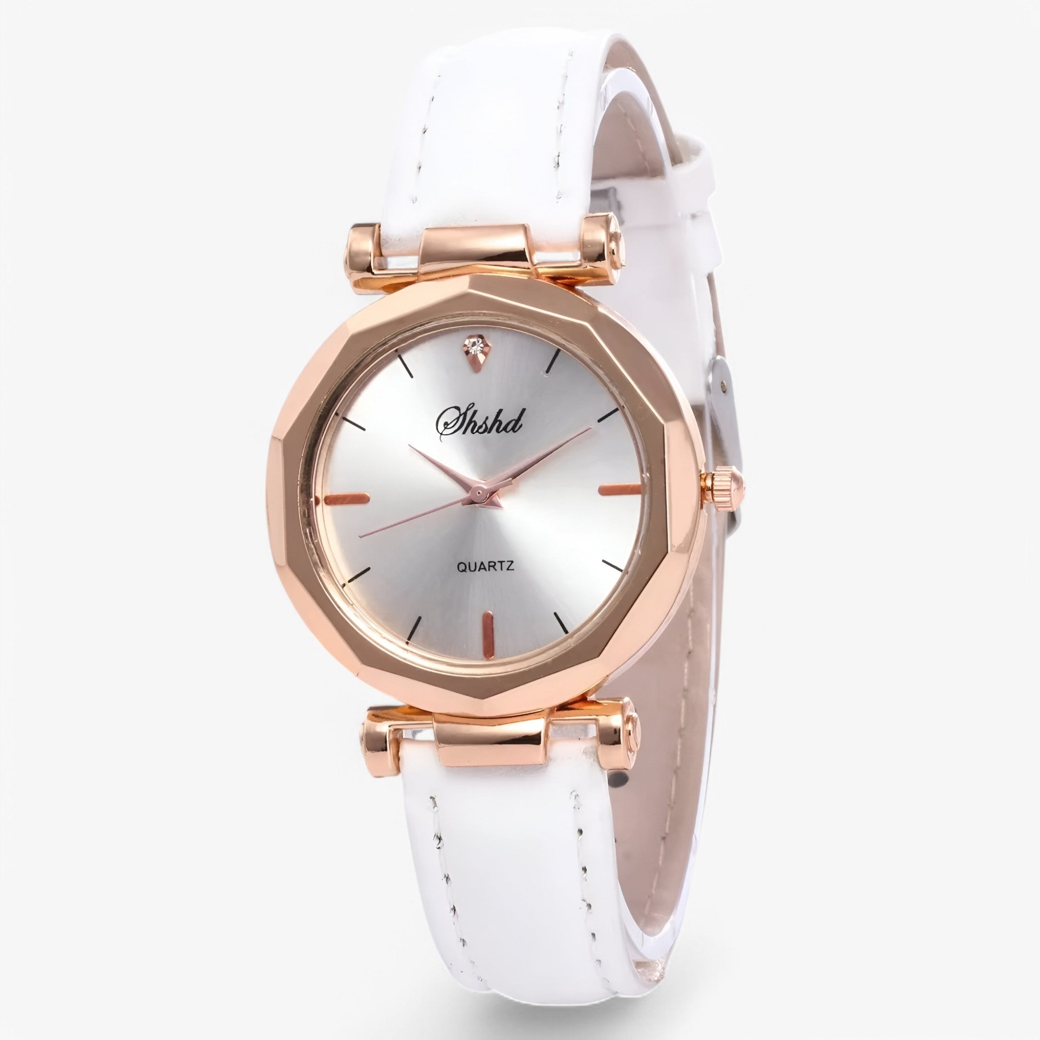 Aria | Læder dameur med krystaller og quartz urværk - Hvid - watches - {{ product_tags }