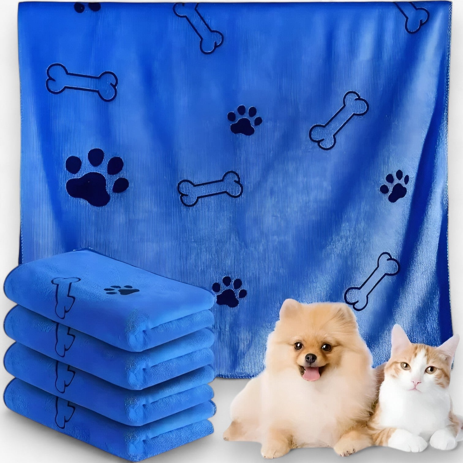 Rex | Sneldrogende Microfiber Håndklæde til Hunde & Katte - Blå 60cm - other - {{ product_tags }