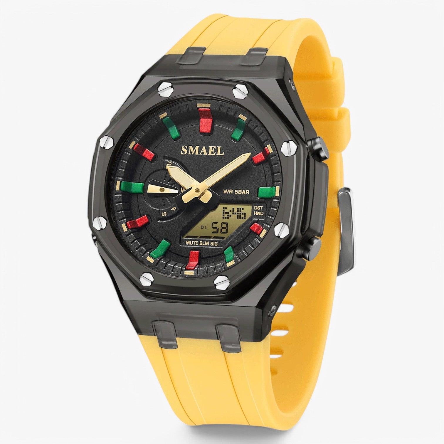 Ciara | Damesur | Vandtæt & Dobbelt Tidsvisning - Gul - watches - {{ product_tags }
