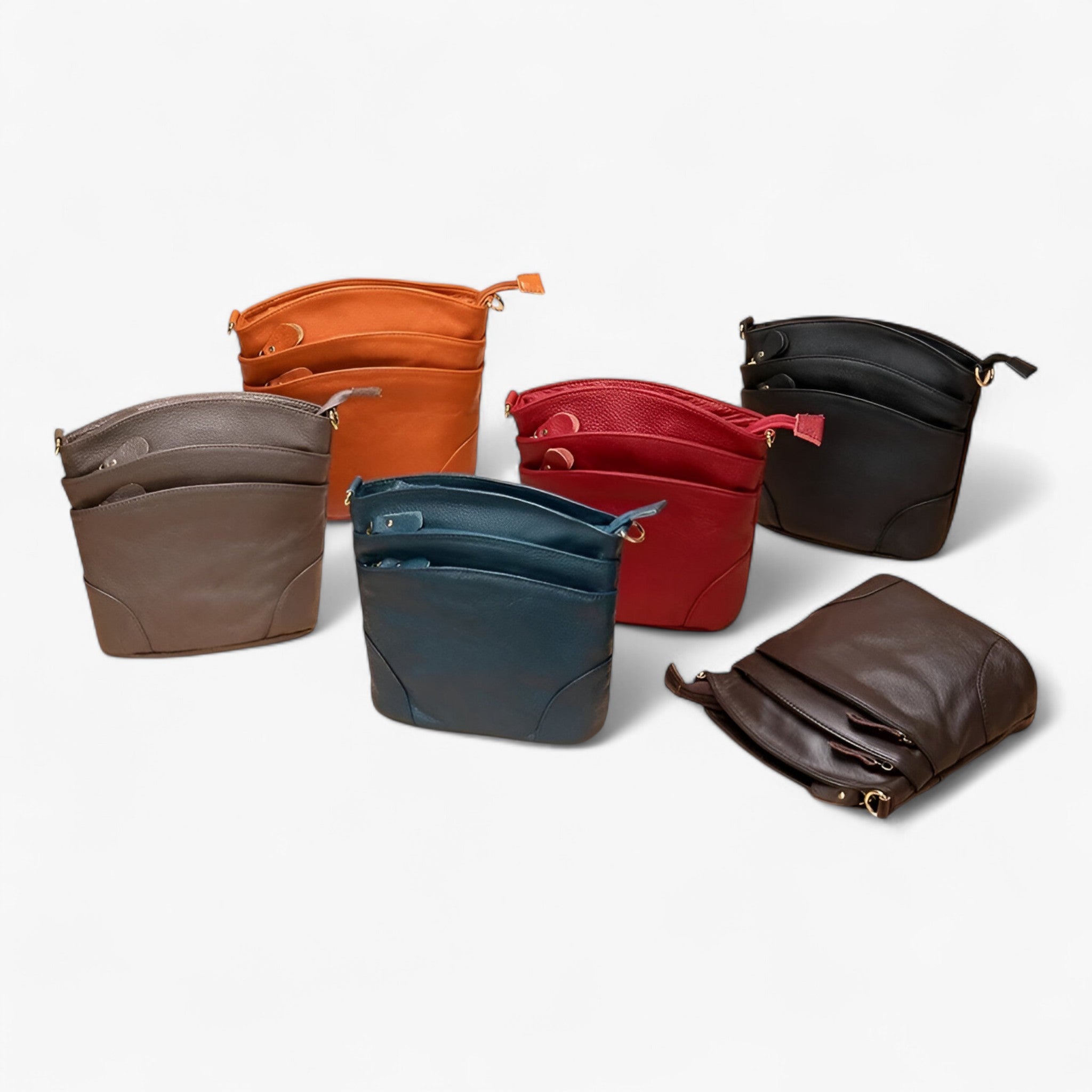 Echte Læder Crossbody Taske Dame - - Kvinders håndtasker - {{ product_tags }