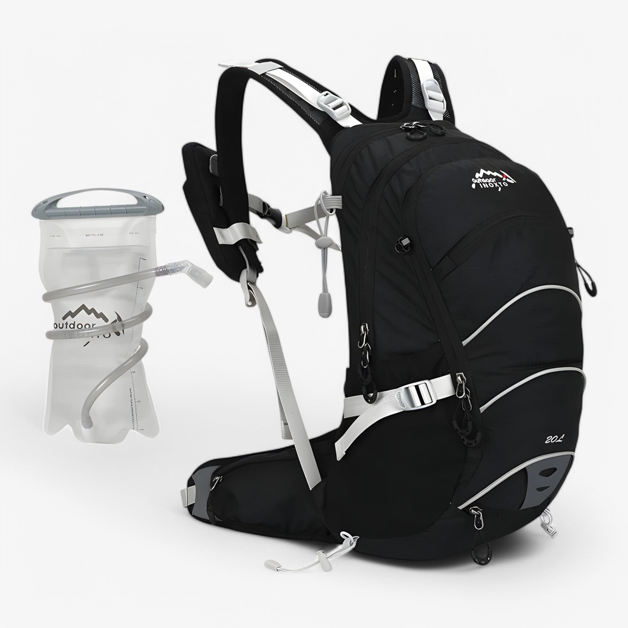 Vandtæt 20L trekkingrygsæk til udendørs aktiviteter - Sort 2L - Vandtæt 20L trekkingrygsæk til udendørs aktiviteter - €25 - {{ product_tags }