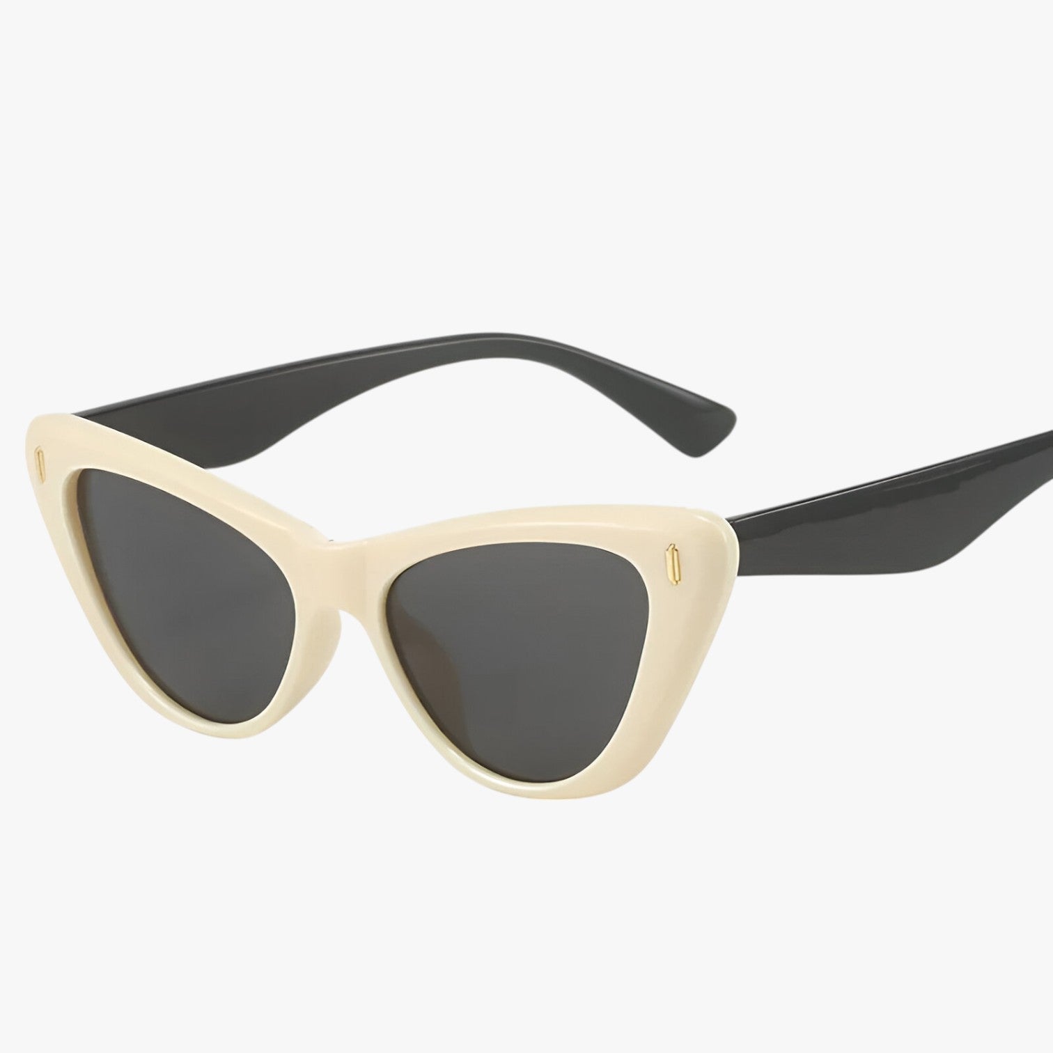 Kamila | Vintage Chic - Ovale Cat-Eye solbrille til UV-beskyttelse - Beige grijs MULTI - women's fashion - {{ product_tags }