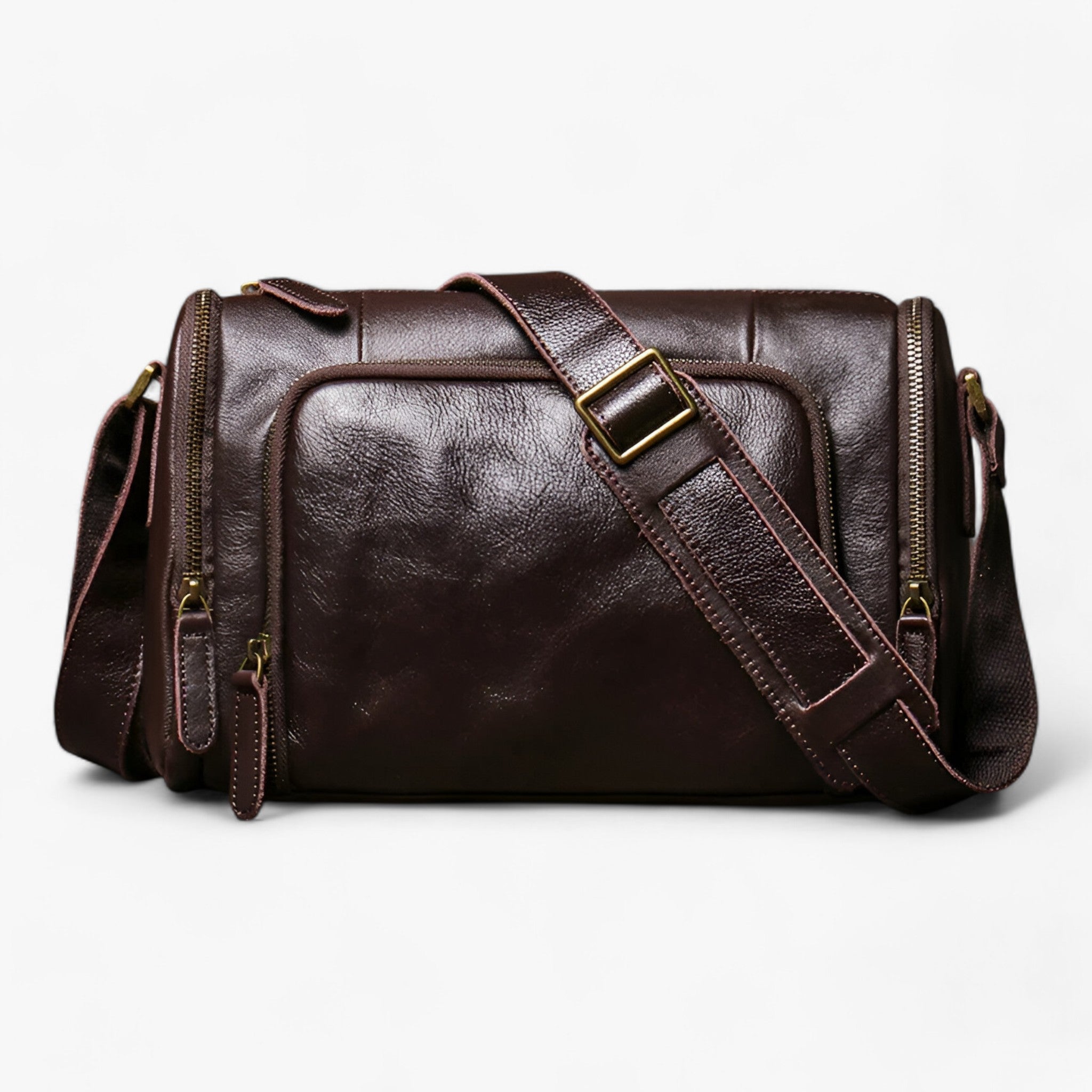 Benjamin | Vintage Skuldertaske - Elegant og multifunktionel - Mørk Kaffe - bags - {{ product_tags }