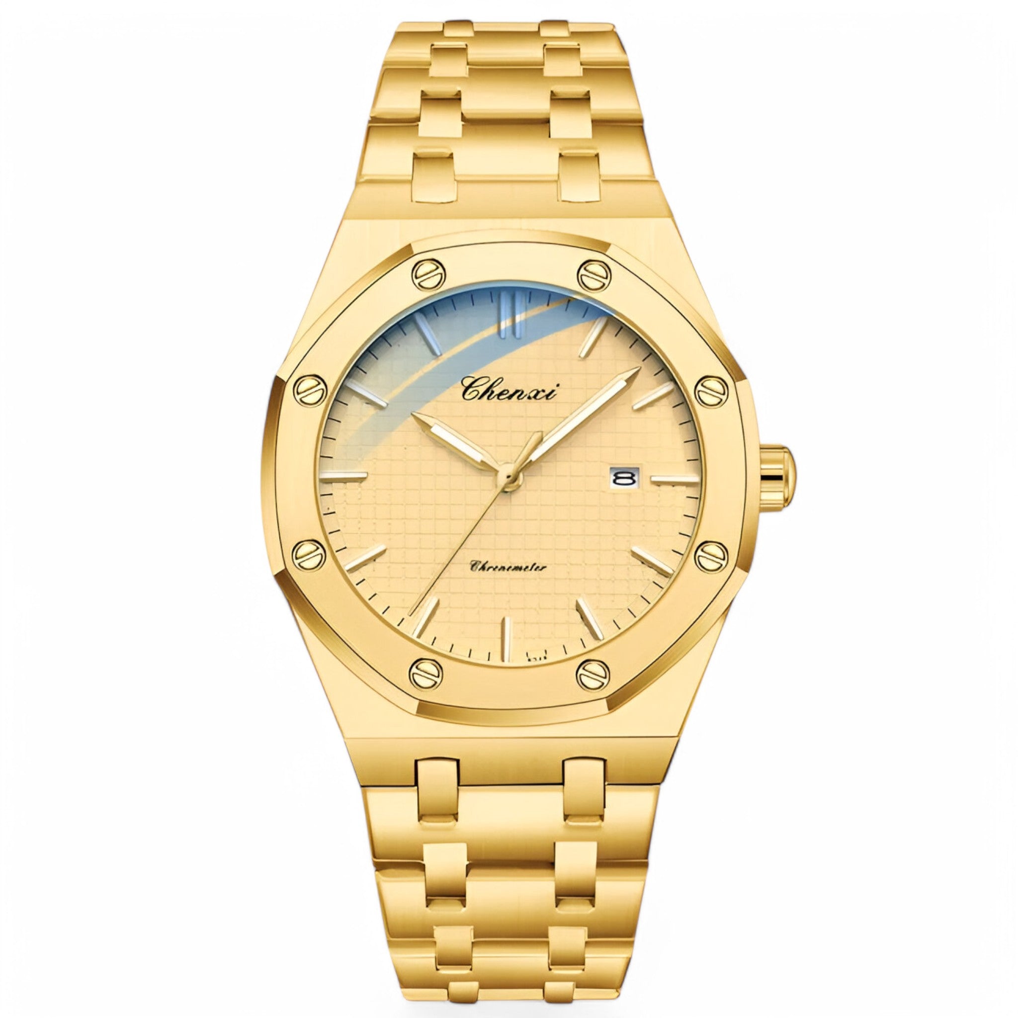 Caleb | Tidløst Elegant Guld Quartz Ur - Guld - watches - {{ product_tags }