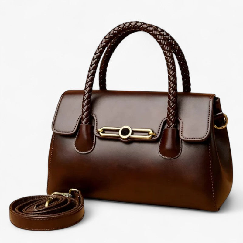 Bianca | Retro Dame Skuldertas Kompakt, Trendy & Bæredygtig PU Læder - Brun - bags - {{ product_tags }