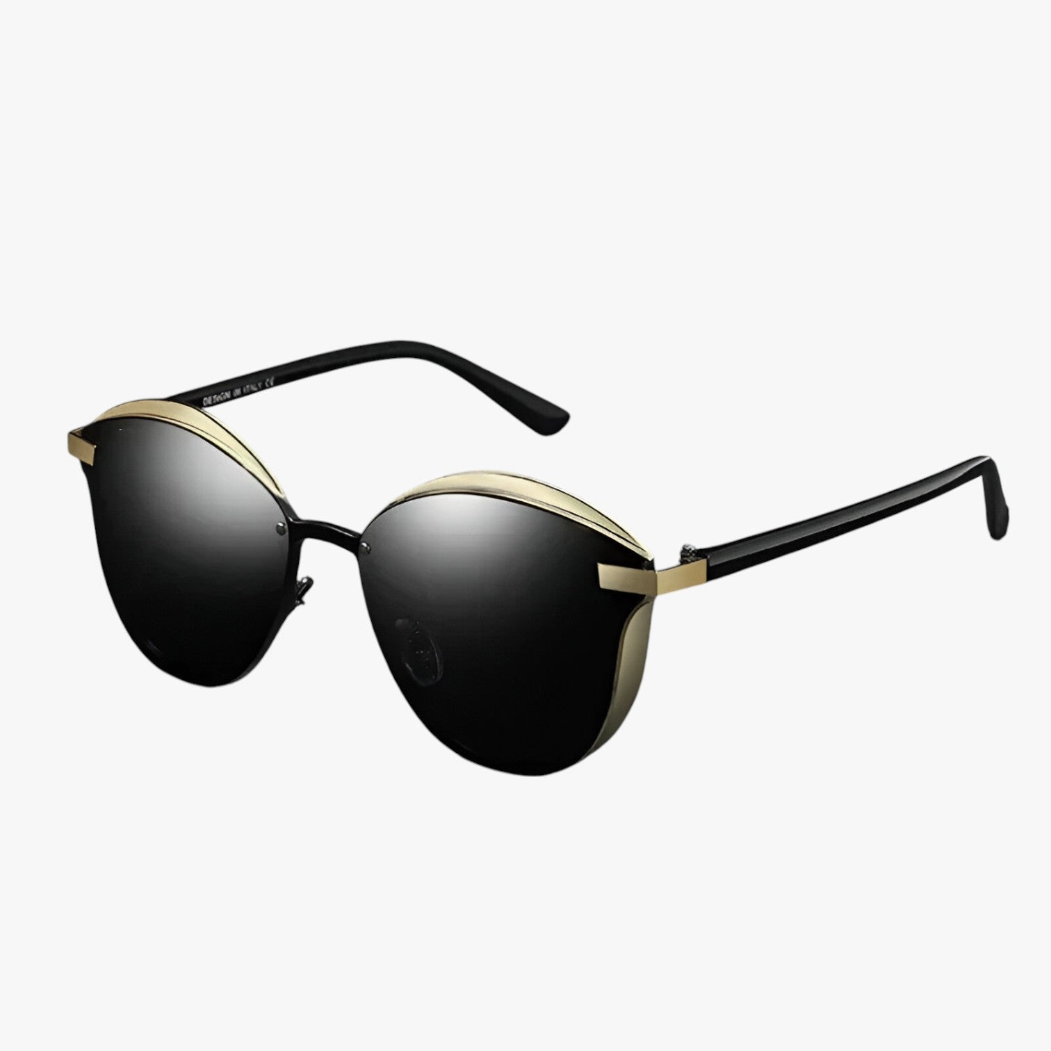 Adelina | Gepolariseret rund solbrille – chique UV-beskyttelse til kvinder - Sort Guld - women's fashion - {{ product_tags }