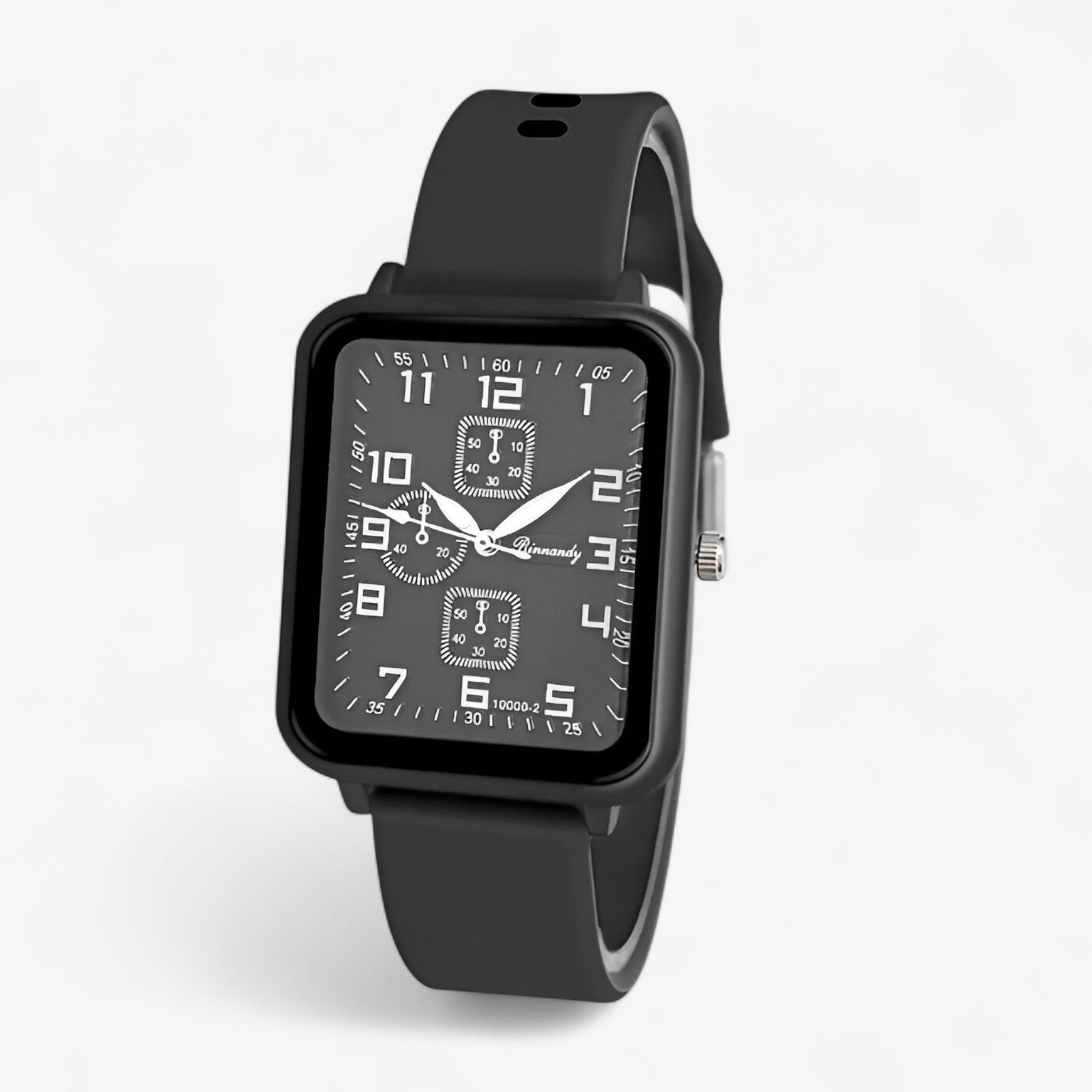 Julia | Kvarts quartz sportsur med blå silikone rem - Sort - watches - {{ product_tags }