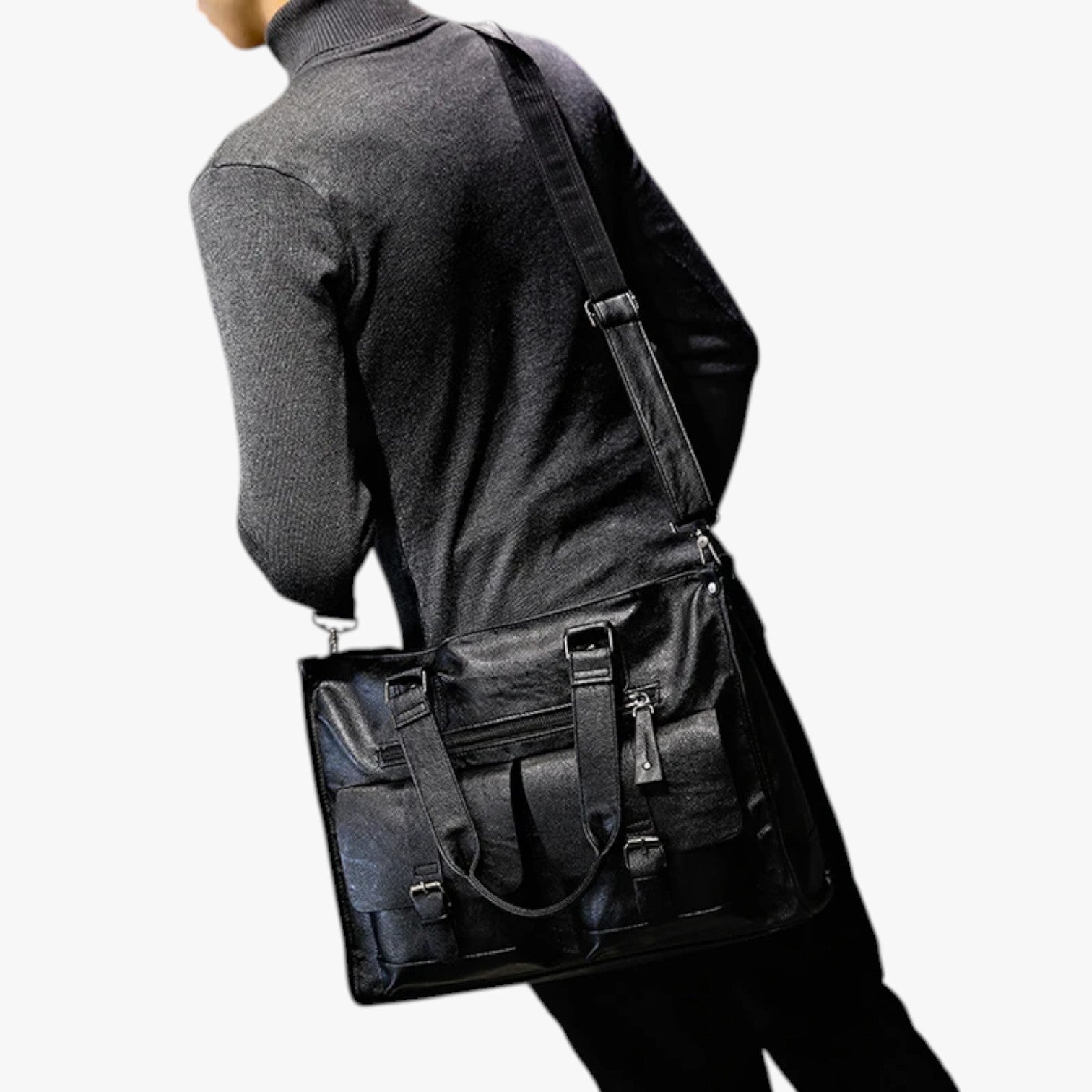 Jerry | PU-læder skuldertaske til arbejde og rejse - - men's fashion - {{ product_tags }