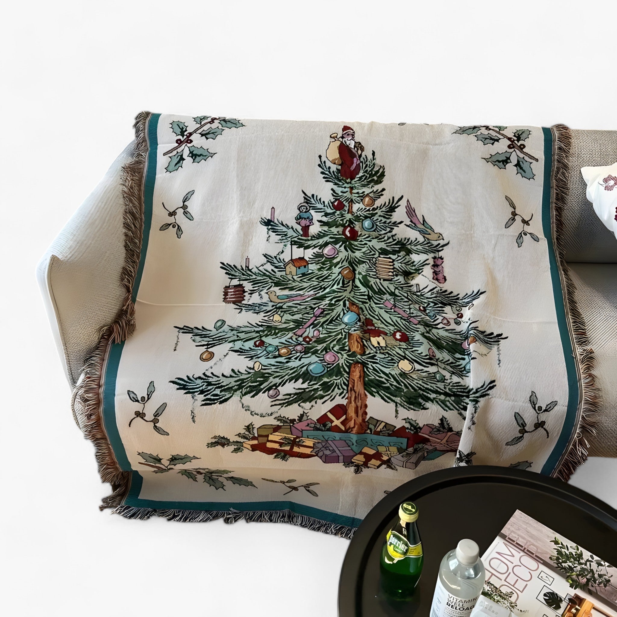 Nutty | Nussknacker & Julestjerne Filt - Blød og dekorativ quilt til det festlige hjem - Juletræ 130x160cm - house & garden - {{ product_tags }