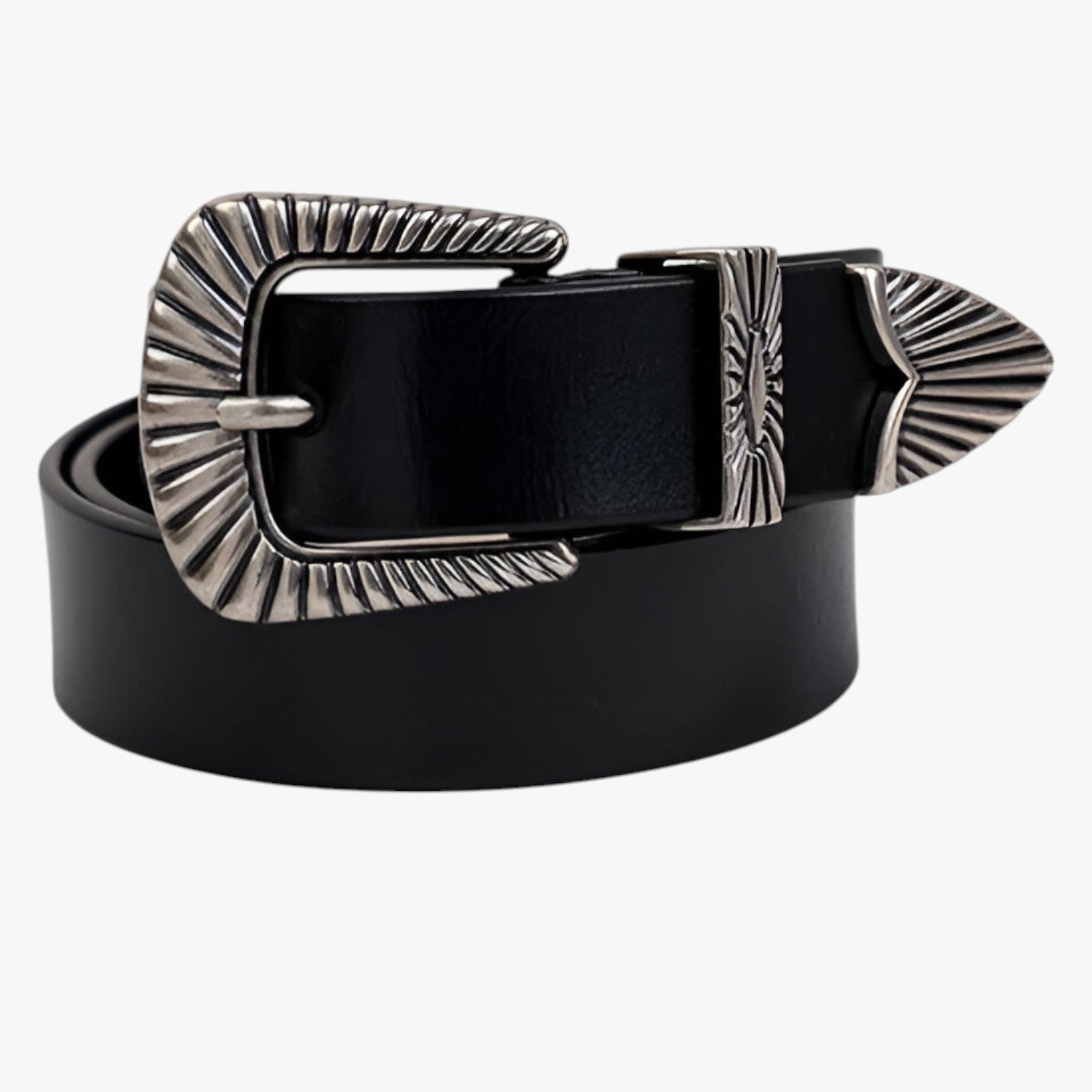 Veronica | Western læderbælte til jeans - sort B - men's fashion - {{ product_tags }