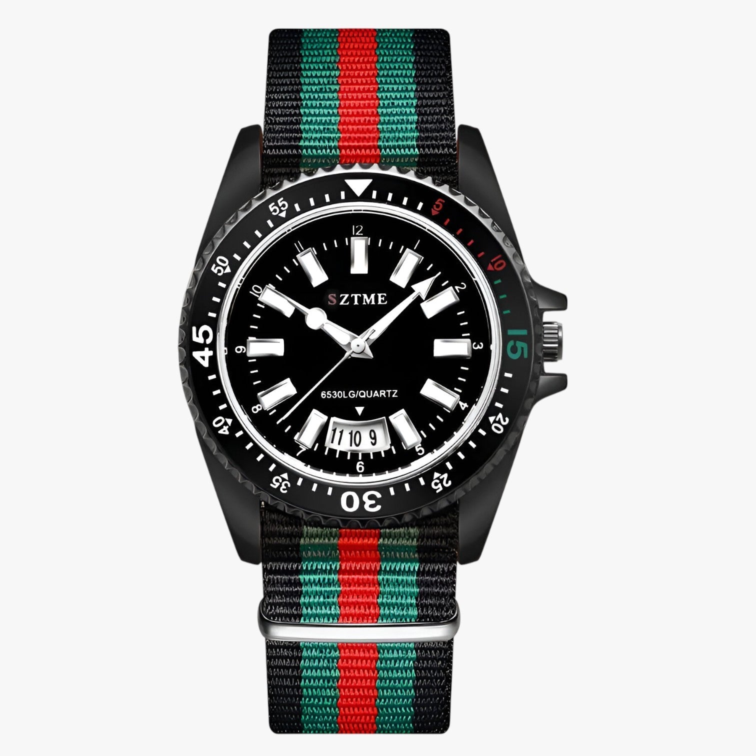 Lincoln | Elegant ur med nylonrem og natlys - Sort Ja - watches - {{ product_tags }