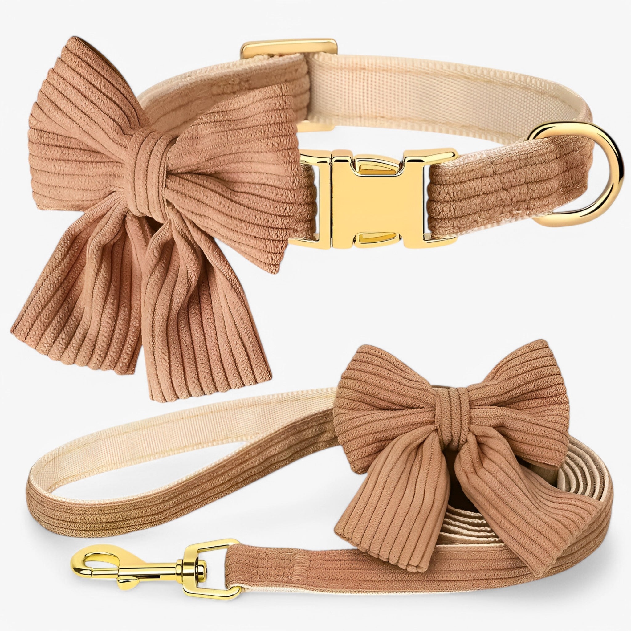 Luna | Sød Lyserød Halsbånd og Snor Sæt til Små og Mellemstore Hunde - Brun - Luna | Sød Lyserød Halsbånd og Snor Sæt til Små og Mellemstore Hunde- €25 - {{ product_tags }