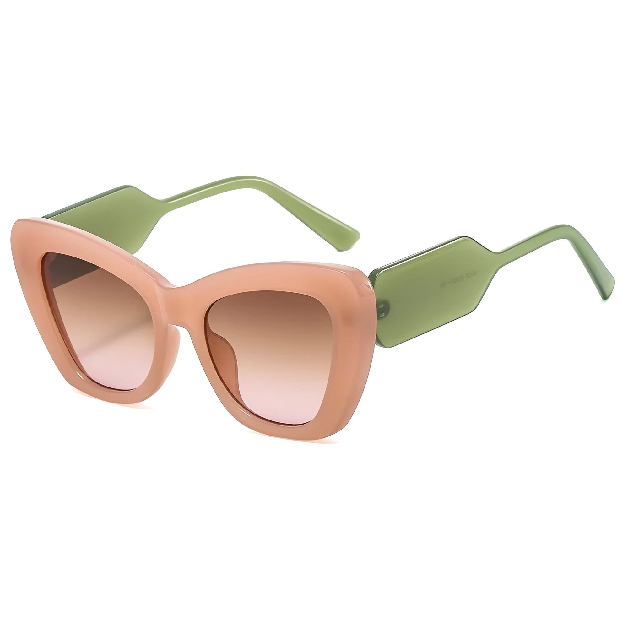 Melanie | Oversized katteøje solbriller med UV400 beskyttelse - grøn pink som billede - women's fashion - {{ product_tags }