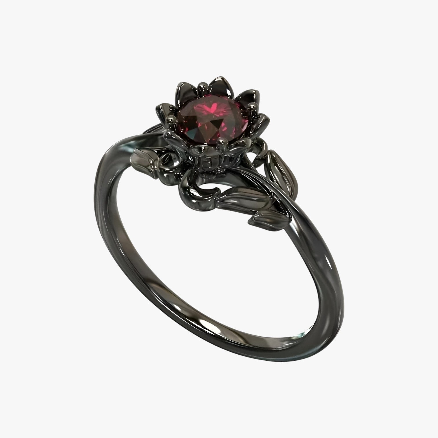 Colleen | Nattens Rose - Stilfuld ring med rød sten til et dristigt look - - women's fashion - {{ product_tags }