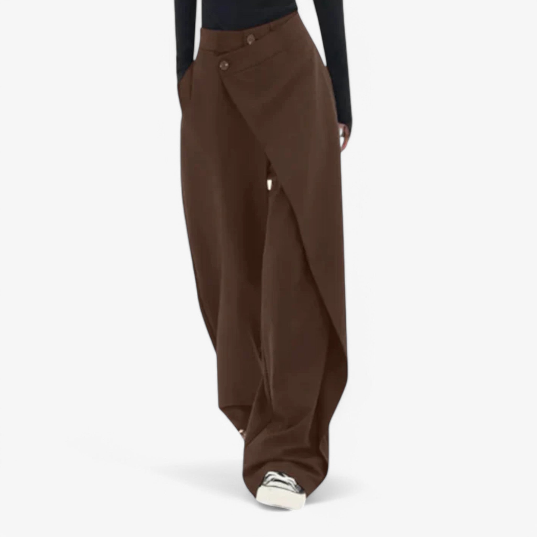 Lea - Asymmetrisk Bukser - Brun - women's fashion - {{ product_tags }