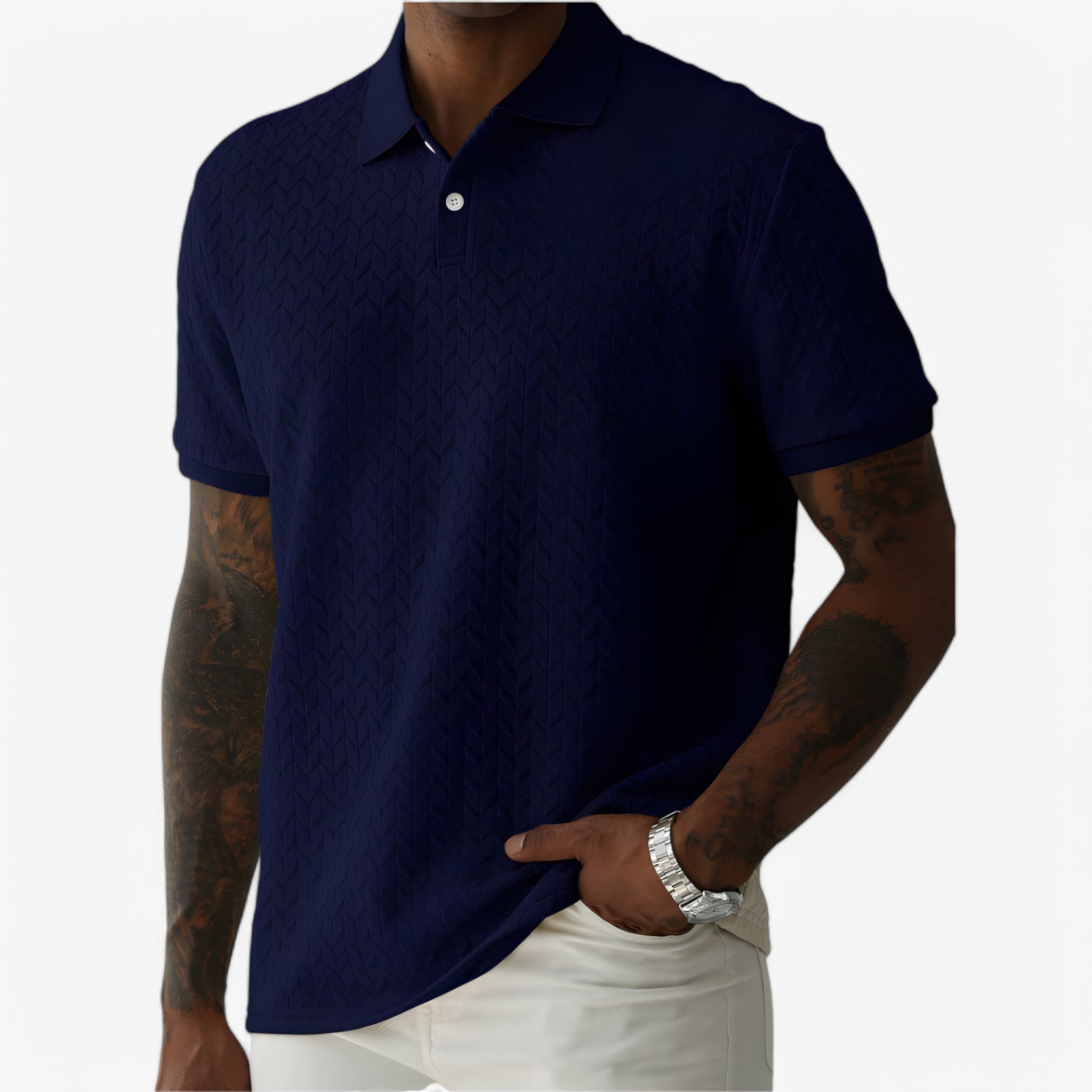 Carlo | Elegant Poloshirt - Marineblå - men's fashion - {{ product_tags }