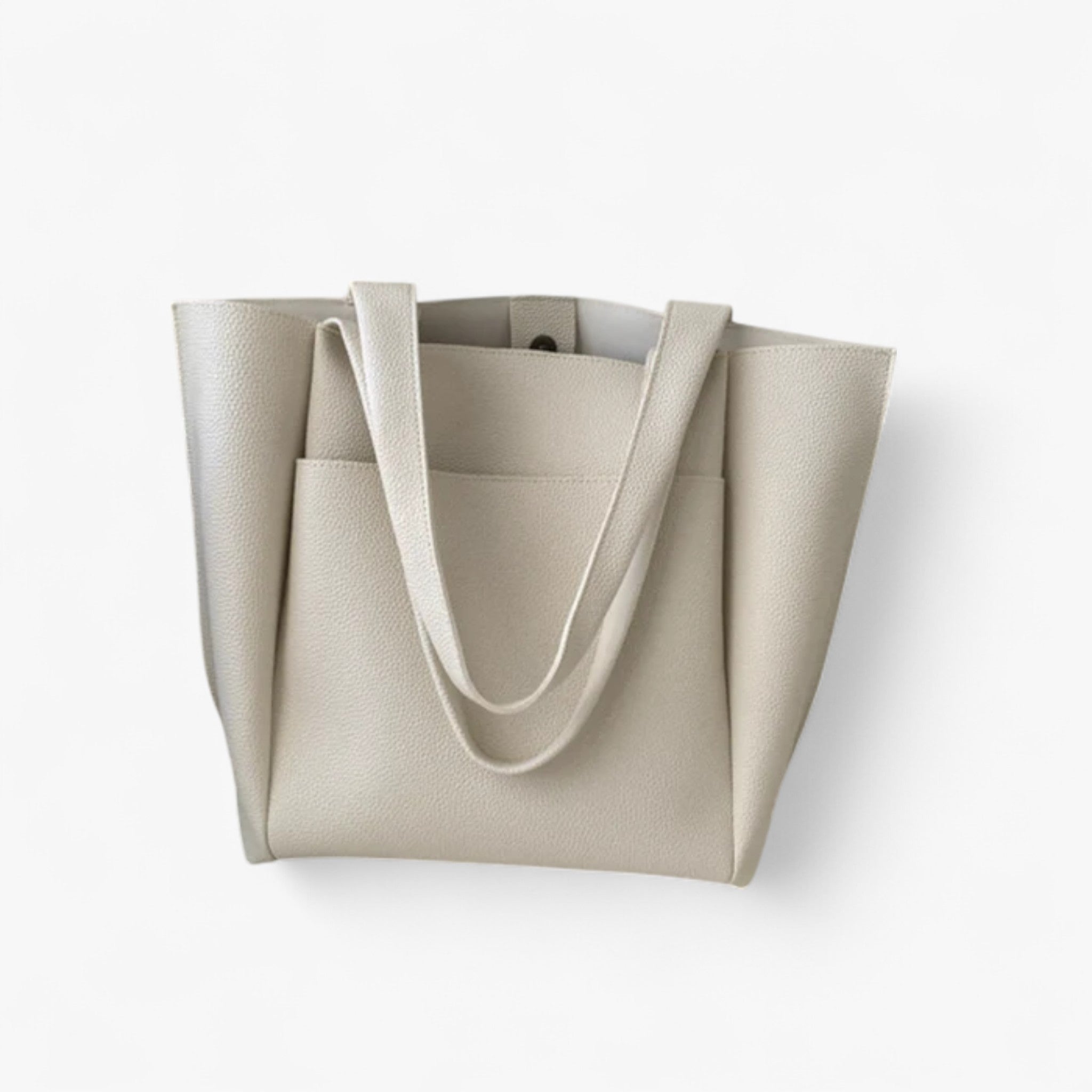 Lyka | Coï Luxe Vegansk Læder Skuldertaske - Beige 42cmx32cmx12cm - Lyka | Coï Luxe Vegansk Læder Skuldertaske - €25 - {{ product_tags }