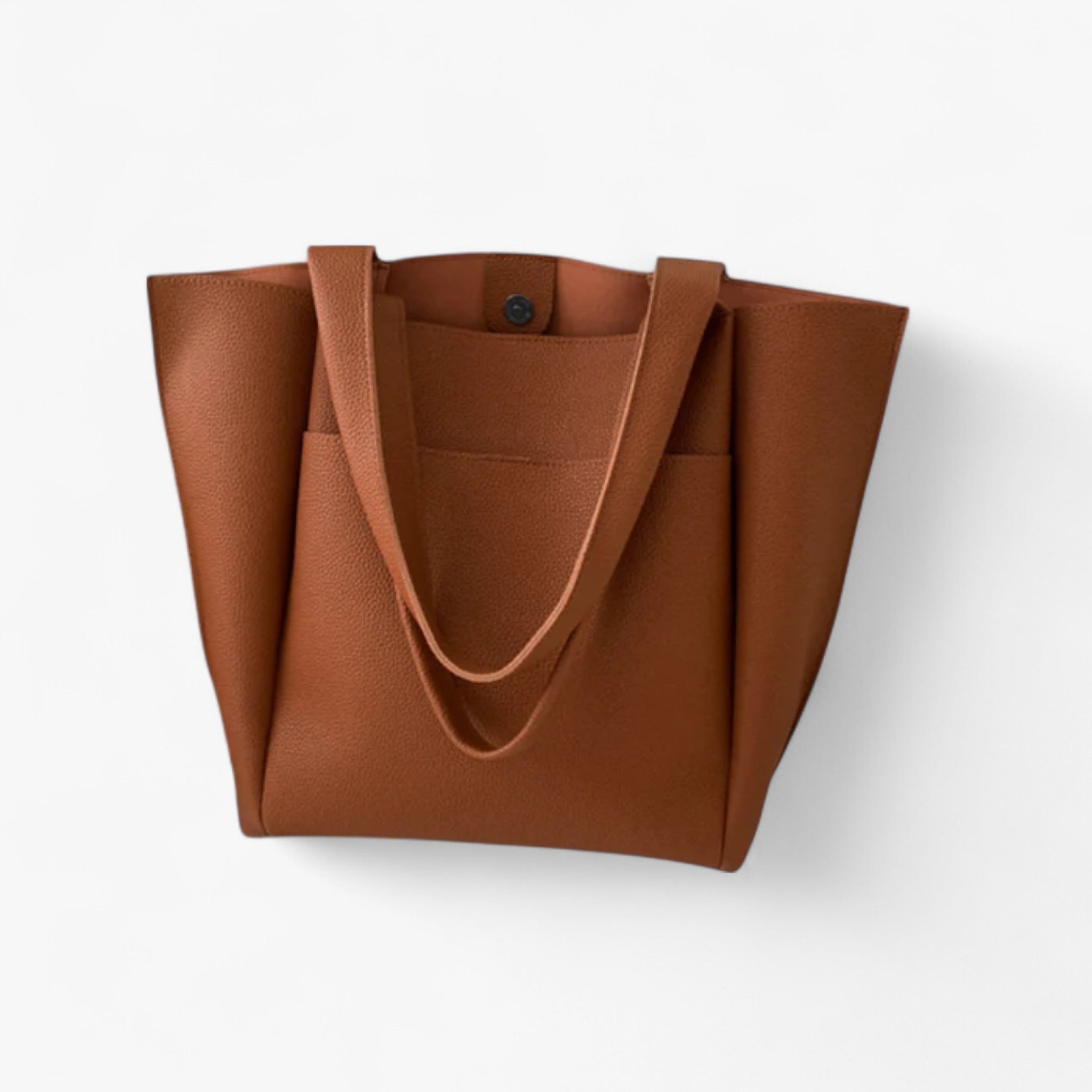 Lyka | Coï Luxe Vegansk Læder Skuldertaske - Brun 42cmx32cmx12cm - Lyka | Coï Luxe Vegansk Læder Skuldertaske - €25 - {{ product_tags }