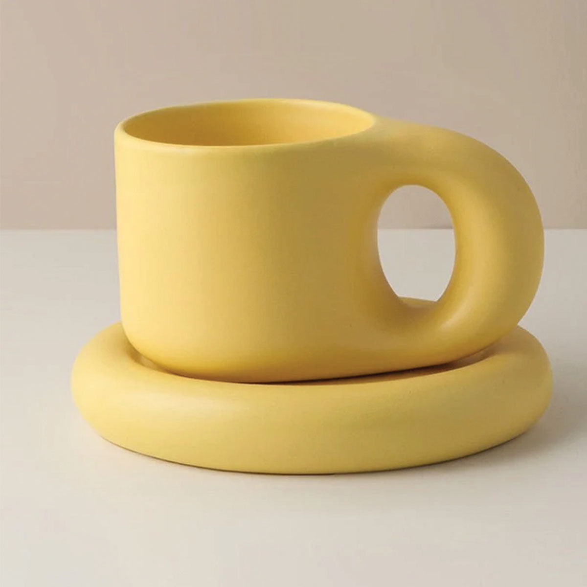 Robust keramik espresso-kop | Stilren, Holdbar, Perfekt til espresso - Gul - house & garden - {{ product_tags }
