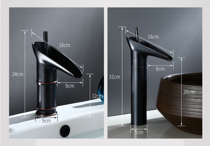 Huck - Waterfall antik håndvaskarmatur til badeværelset messing håndvaskarmatur - - house & garden - {{ product_tags }