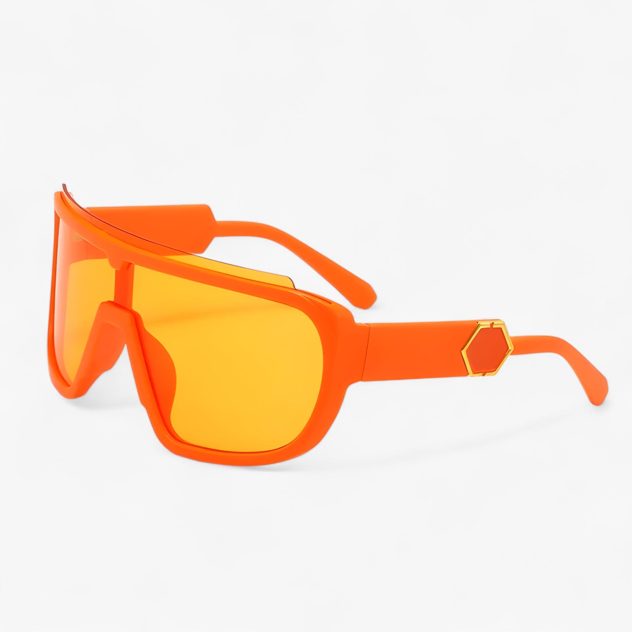 Noah | Overdimensionerede wraparound monoblok solbriller - Orange Gul - watches - {{ product_tags }