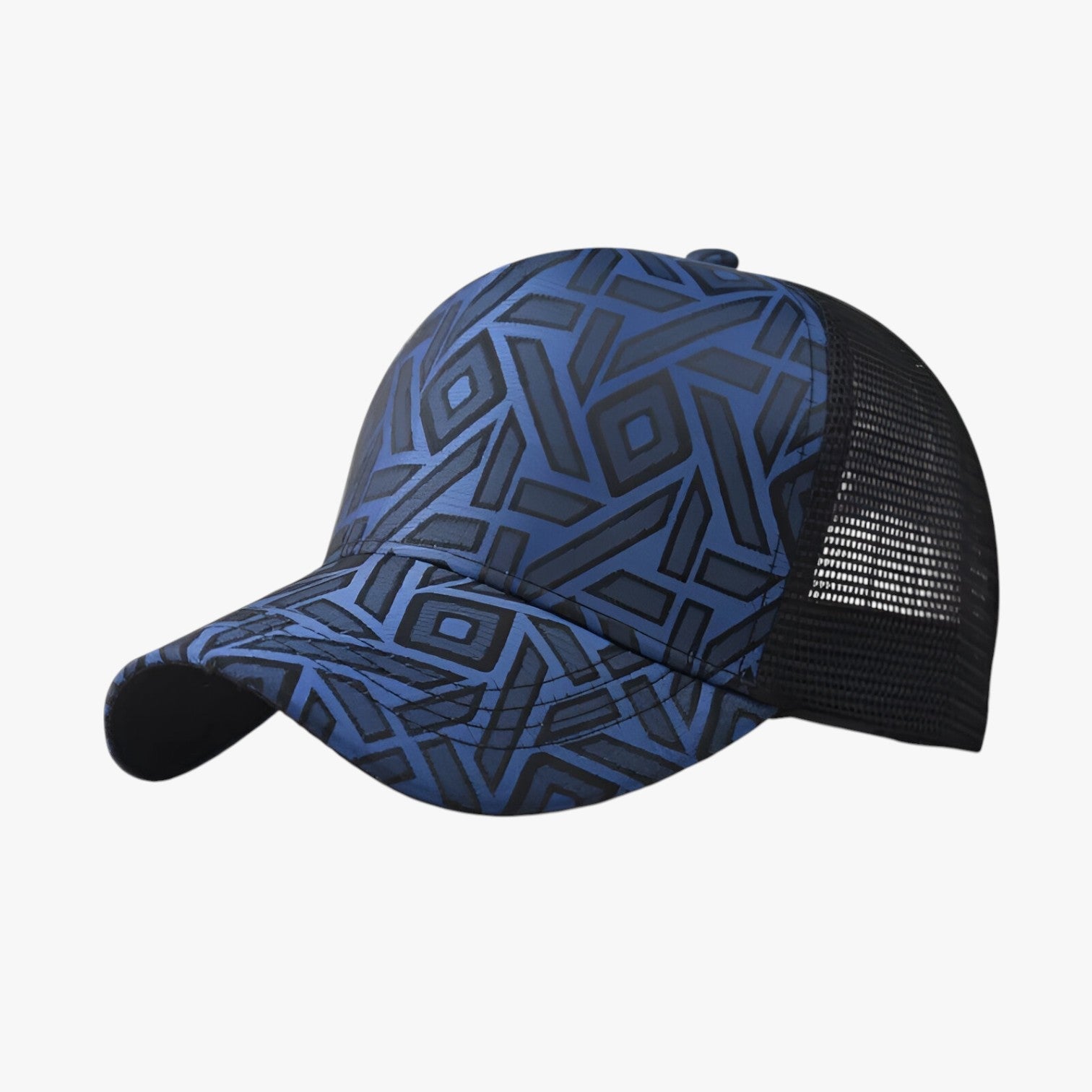 Elijah | Justerbar flad hat med ternet mønster - blå 54-60cm - men's fashion - {{ product_tags }