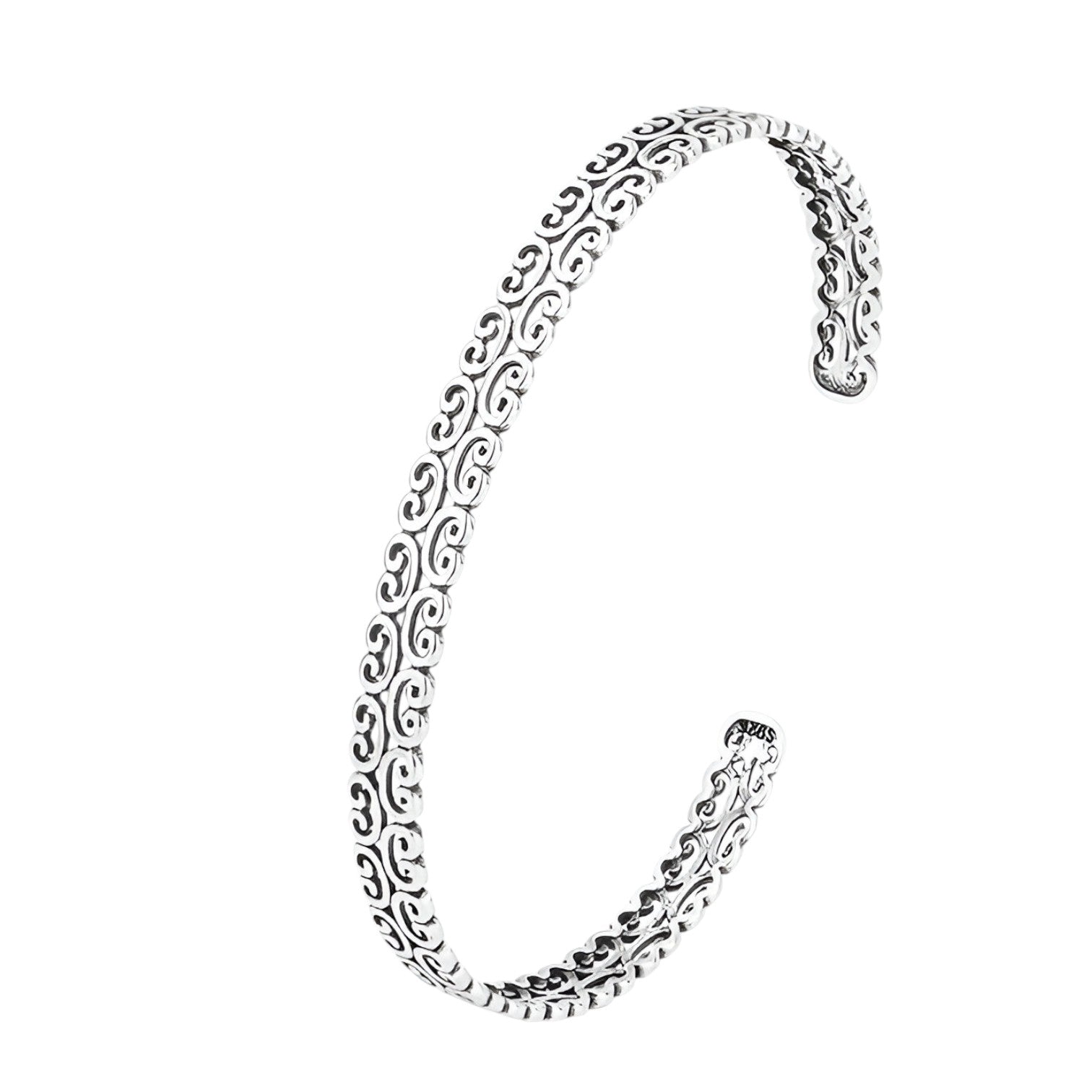 Dahlia | Elegante sølvmanchet med sky-mønster - - watches - {{ product_tags }
